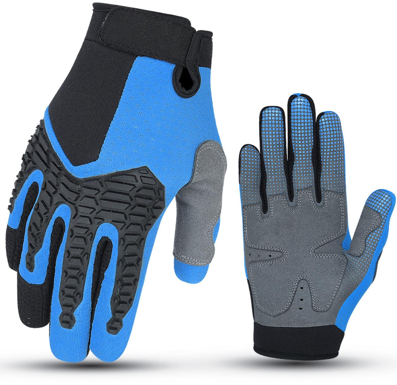 Halfords Essential BMX Full Finger Cycling Gloves Blue 36 years