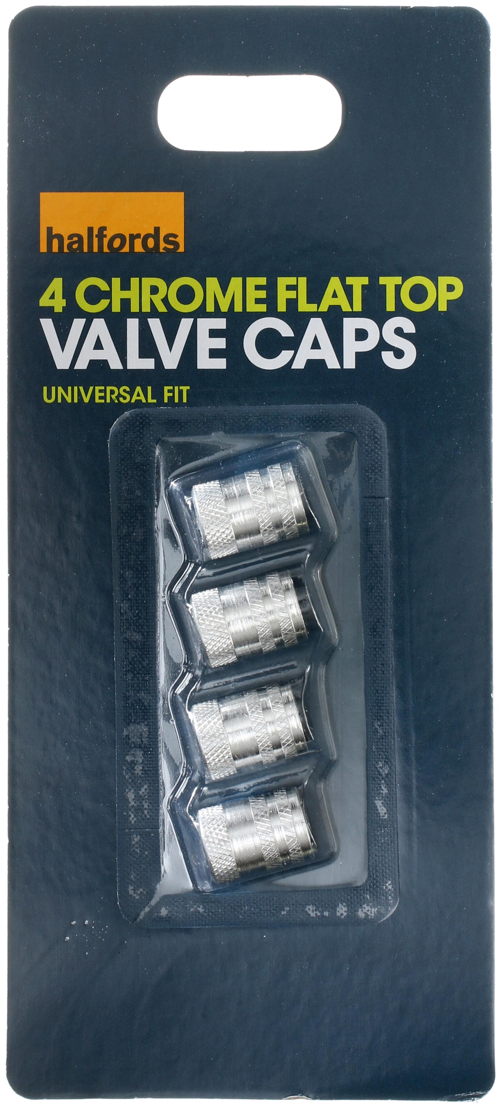 Halfords Flat Valve Caps Chrome Halfords UK