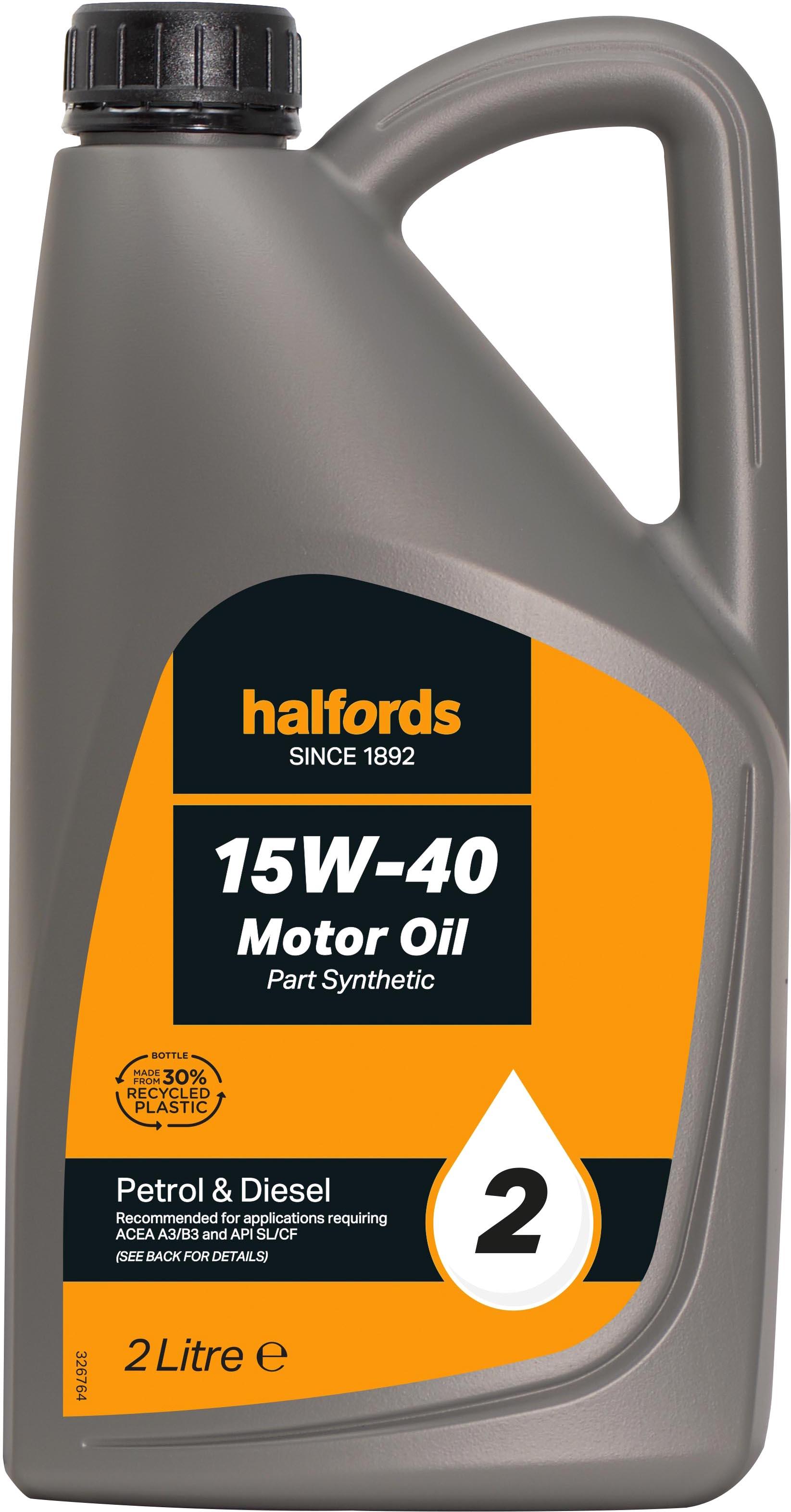 Halfords 15W40 Part Synthetic Oil 2 2 Litres Halfords UK