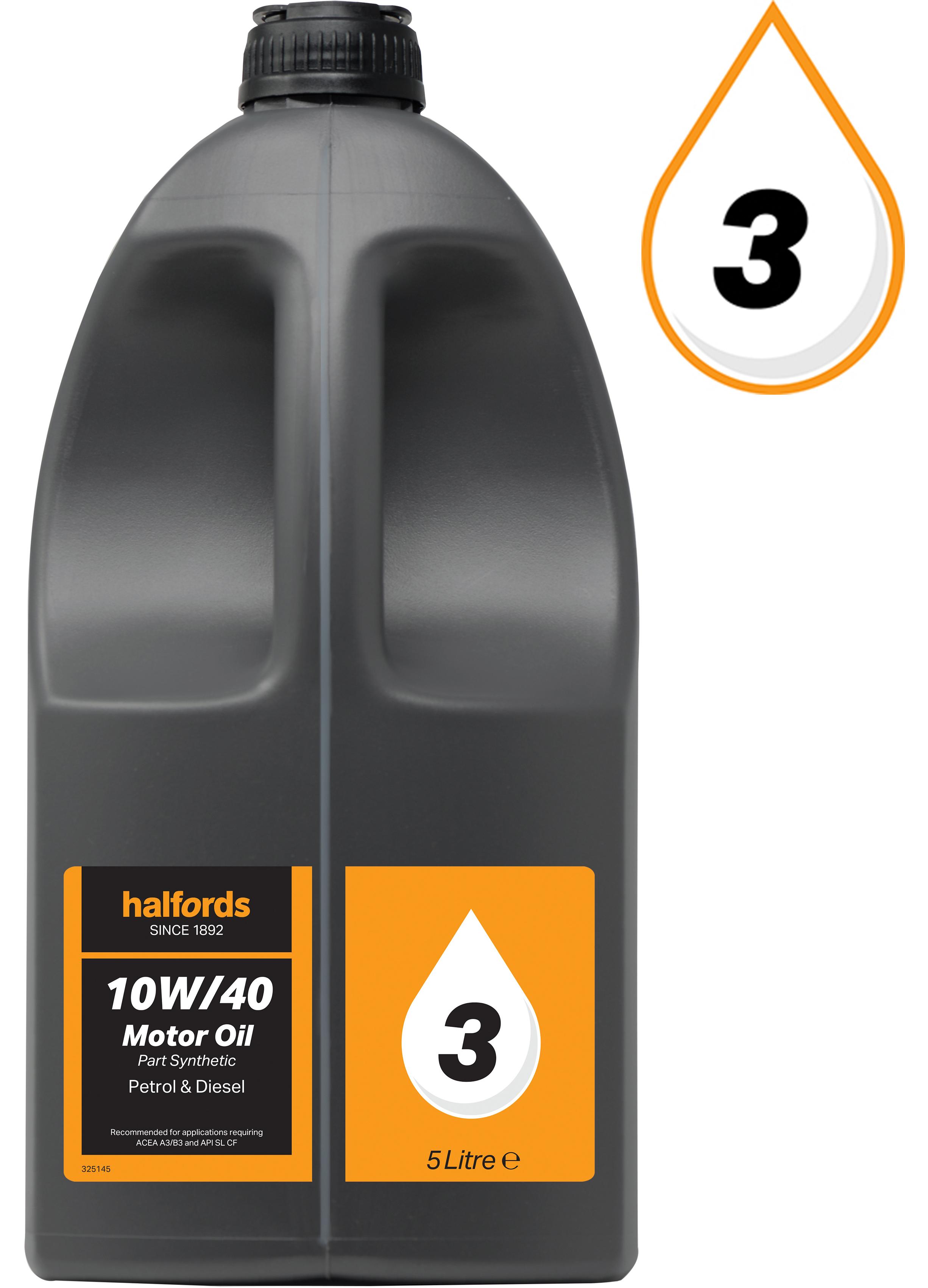 Halfords 10W40 Part Synthetic Oil 3 5 Litres Halfords UK