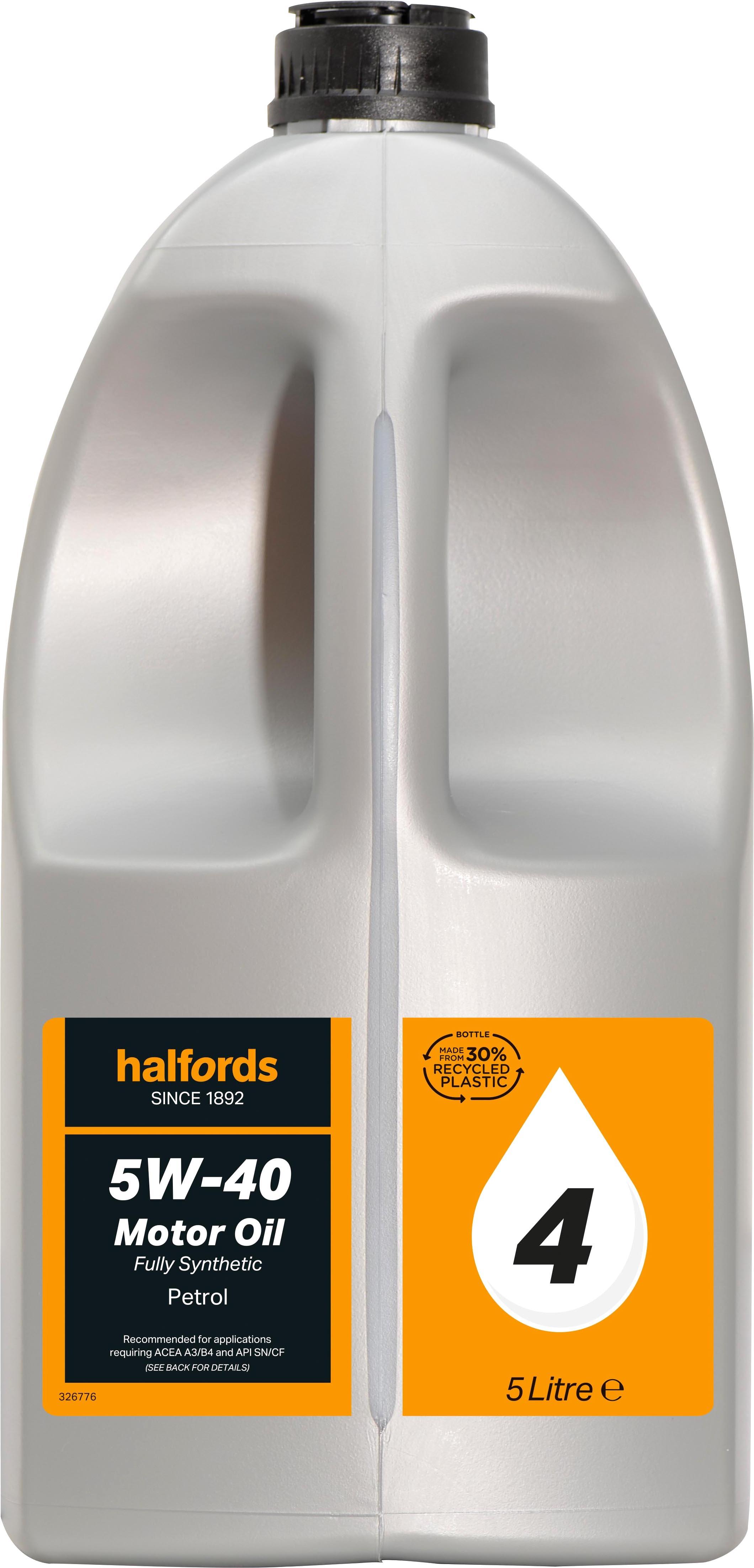 Halfords 5W40 Fully Synthetic Oil 4 5 Litres Halfords UK