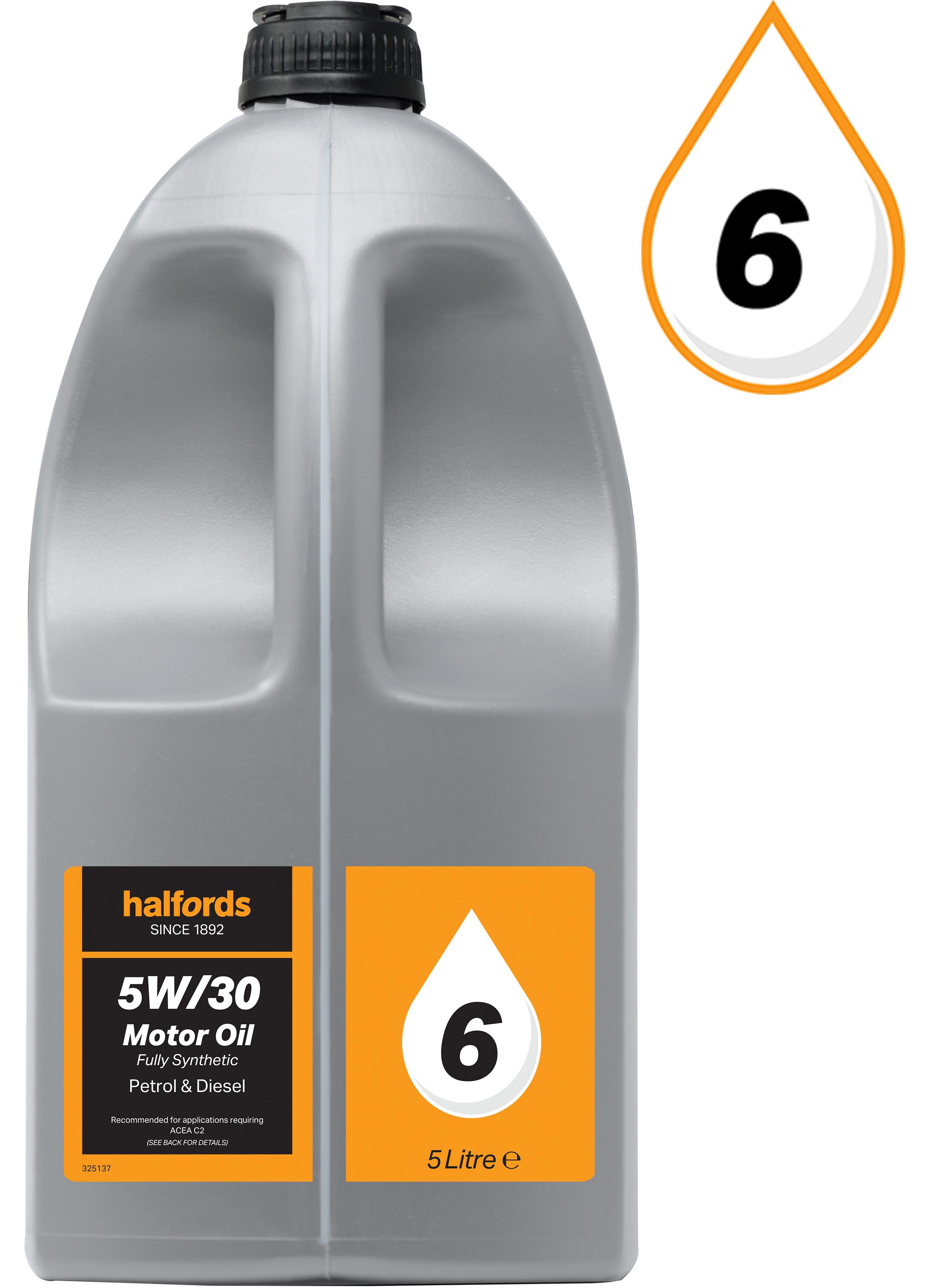 Halfords 5W30 Fully Synthetic Oil 6 5 Litres Halfords UK