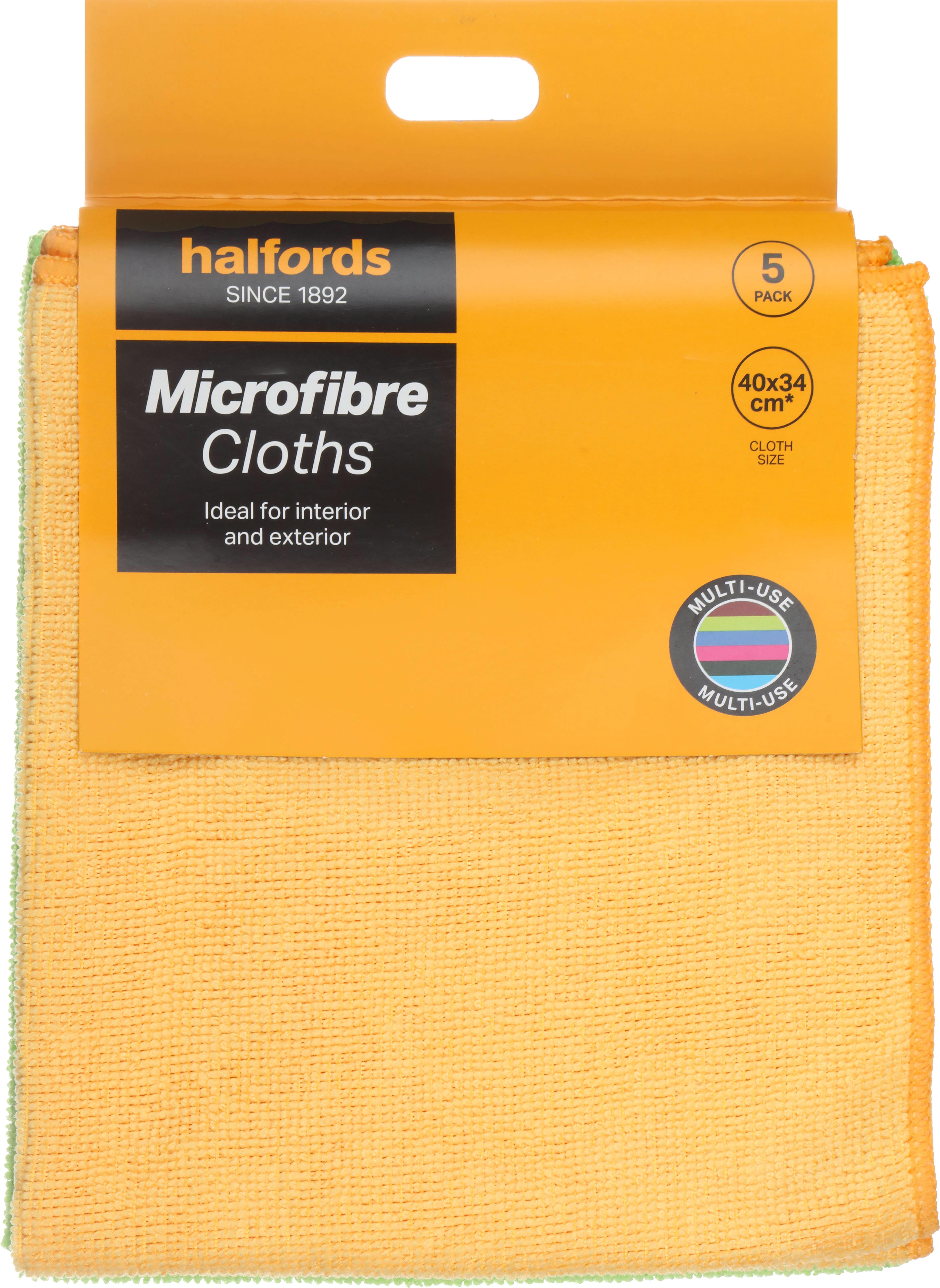 Halfords Microfibre Cloths 5 Pack Halfords UK