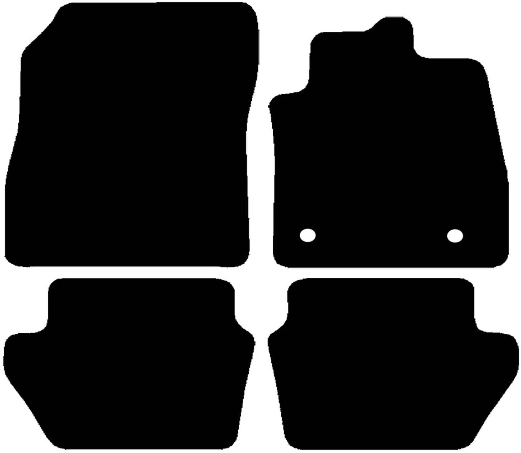 Halfords Ford Fiesta Mk8 Set of 4 Standard Car Mats 2 Clips (EE0265