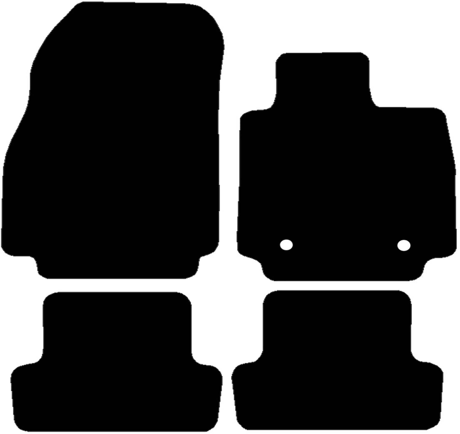 Halfords Renault Clio MK4 Set of 4 Standard Car Mats 2 Clips (EE0765