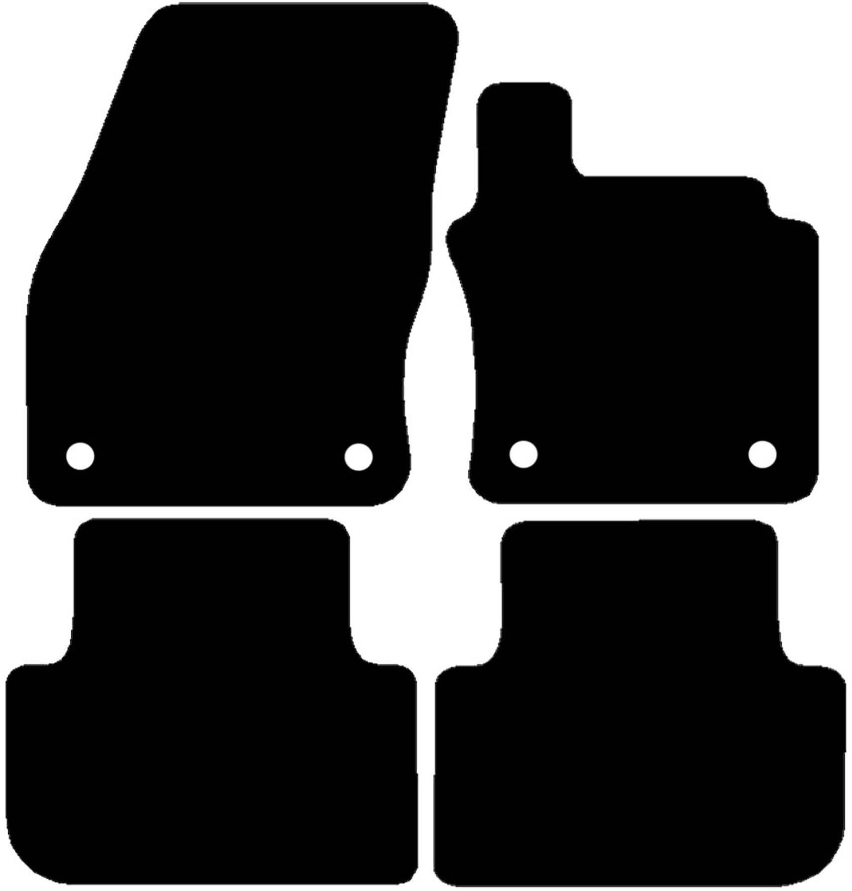 Halfords Volkswagen Tiguan MK2 Set of 4 Standard Car Mats 4 Clips
