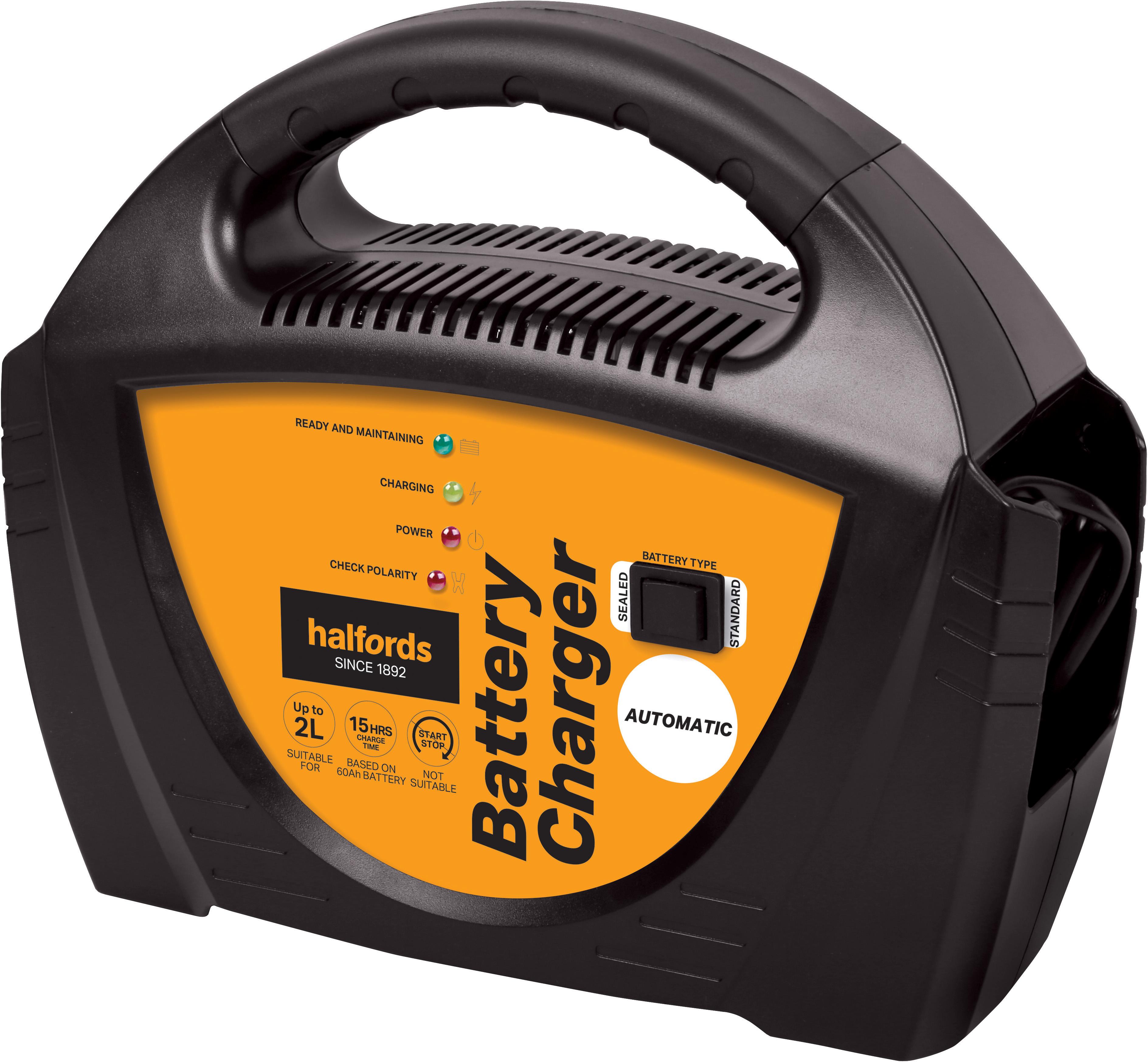 Halfords Automatic Battery Charger Up to 2.0L Halfords UK