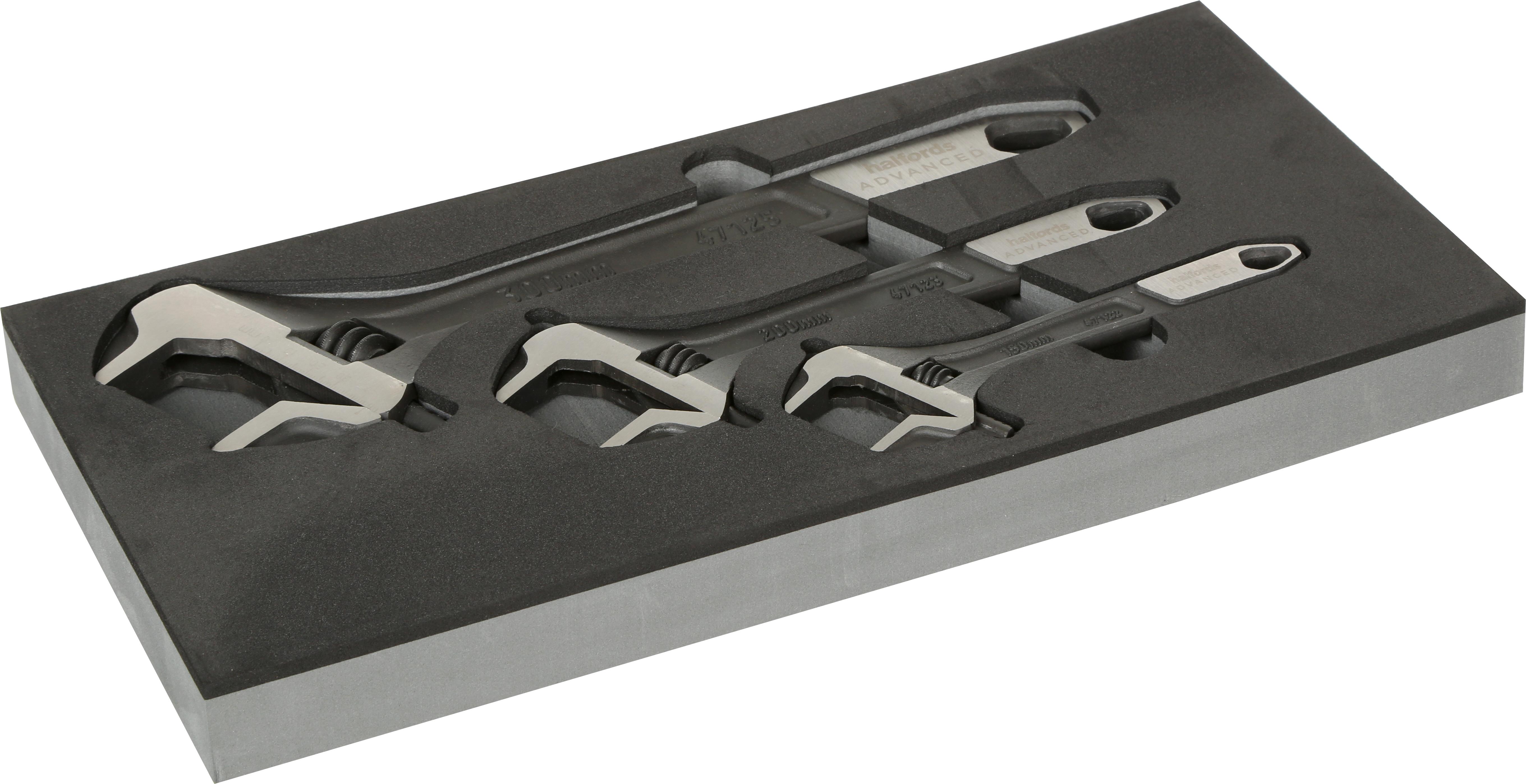 Halfords Advanced 3 Piece Adjustable Wrench Set Modular Tray Halfords UK