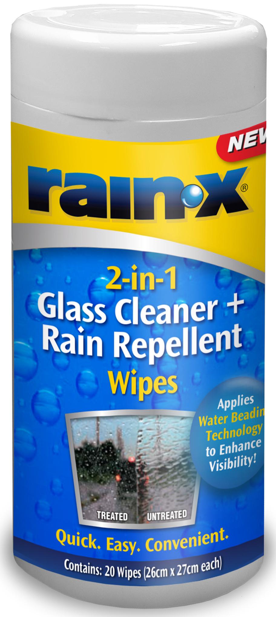 RainX 2in1 Glass Cleaner & Rain Repellent Wipes Halfords UK