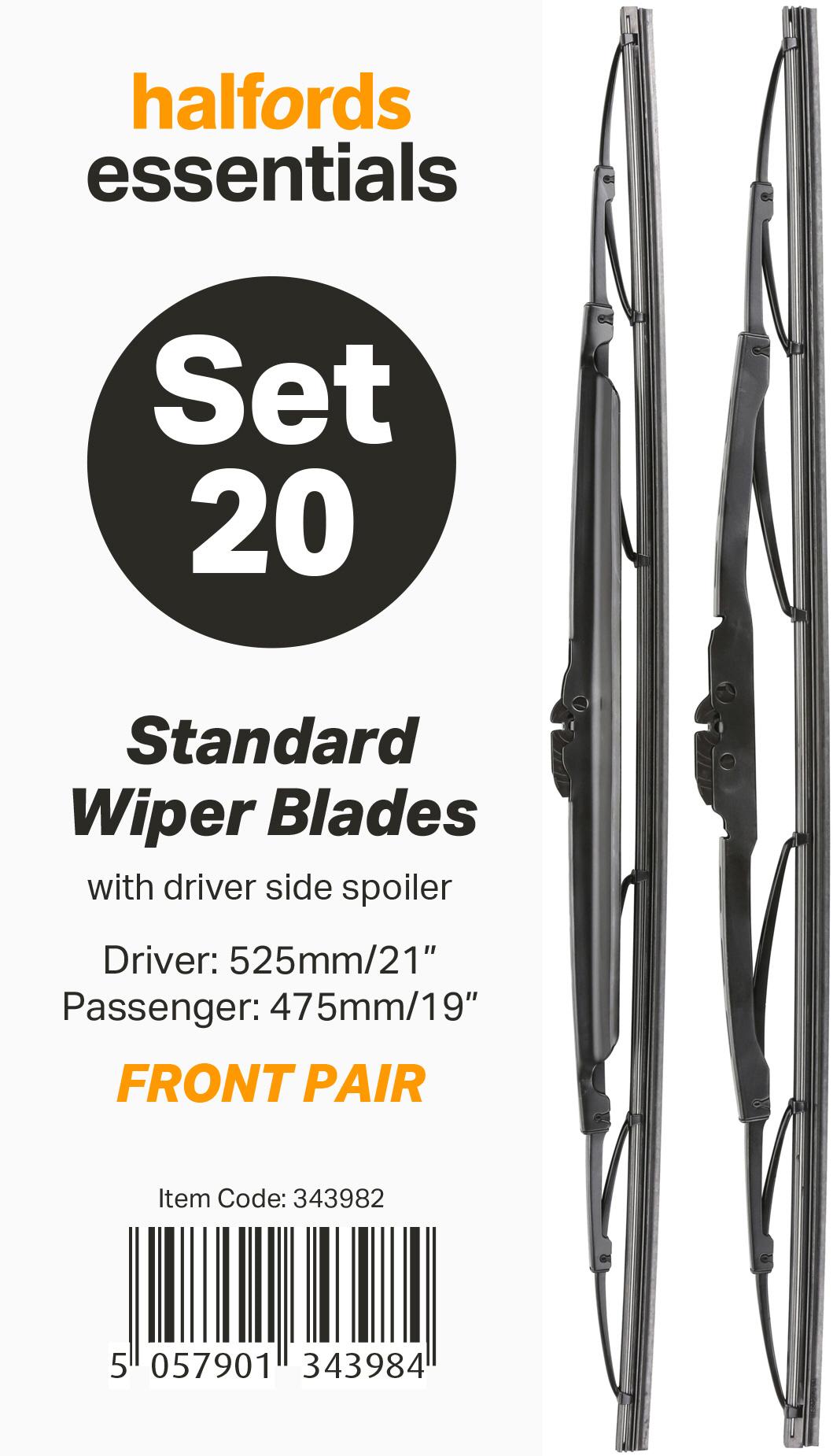 Halfords Essentials Wiper Blade Set 20 Halfords UK