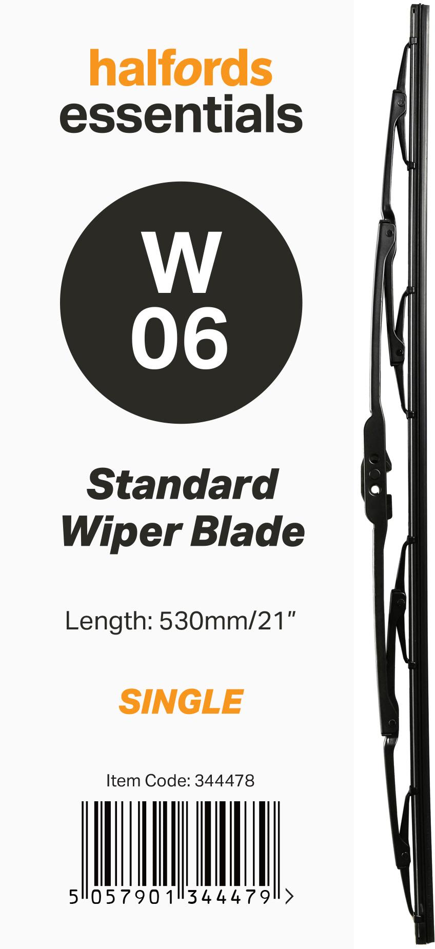 Halfords Essentials Single Wiper Blade W06 21" Halfords UK