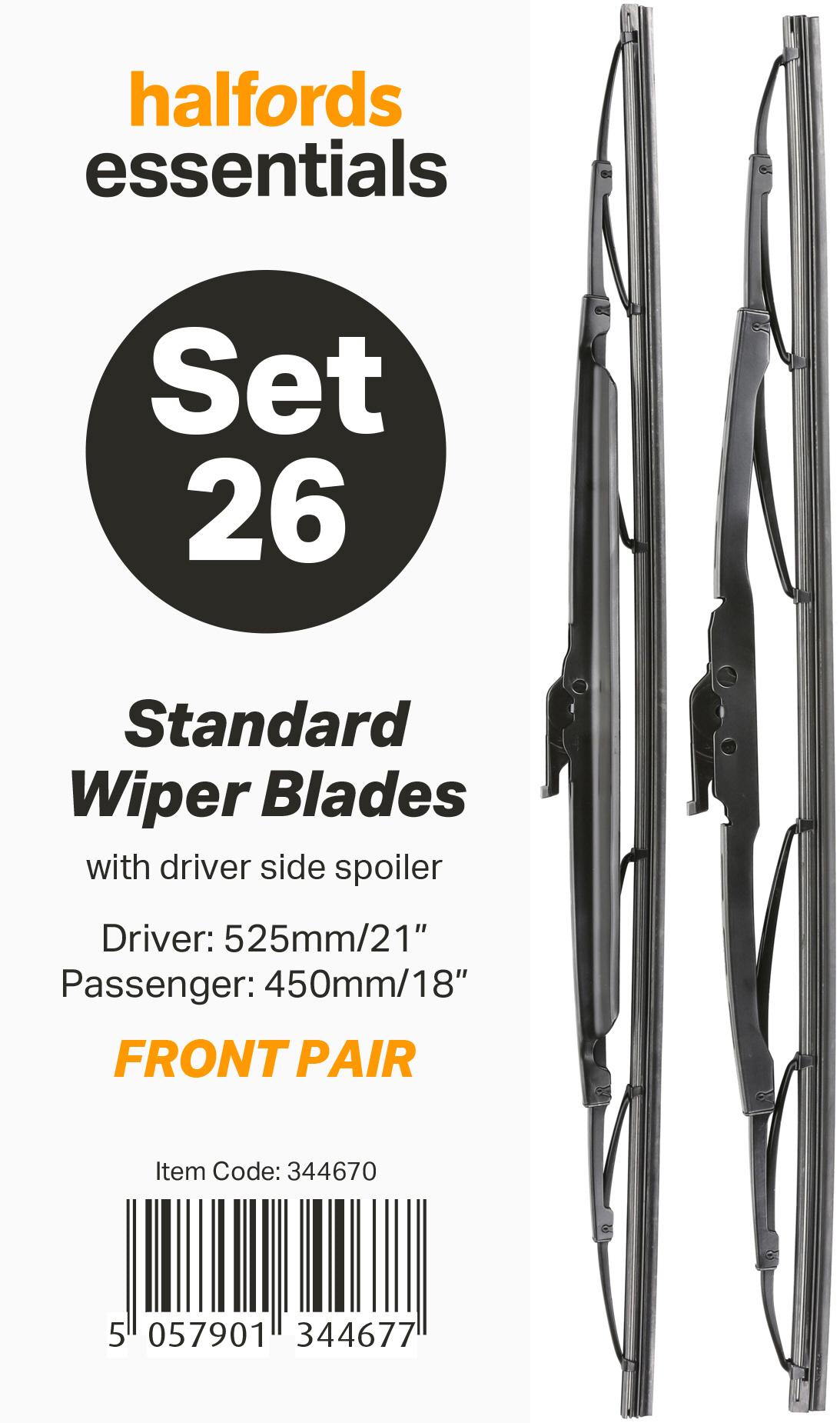 Halfords Essentials Wiper Blade Set 26 Halfords UK