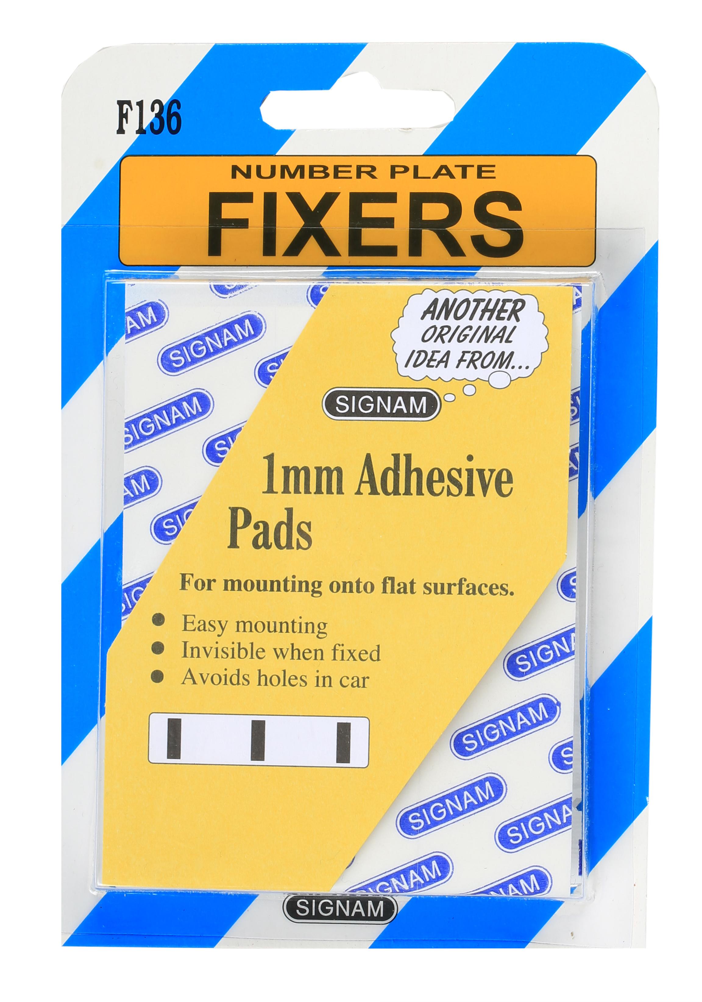 Number Plate Fixers 1mm Adhesive Spacer Pads Halfords UK