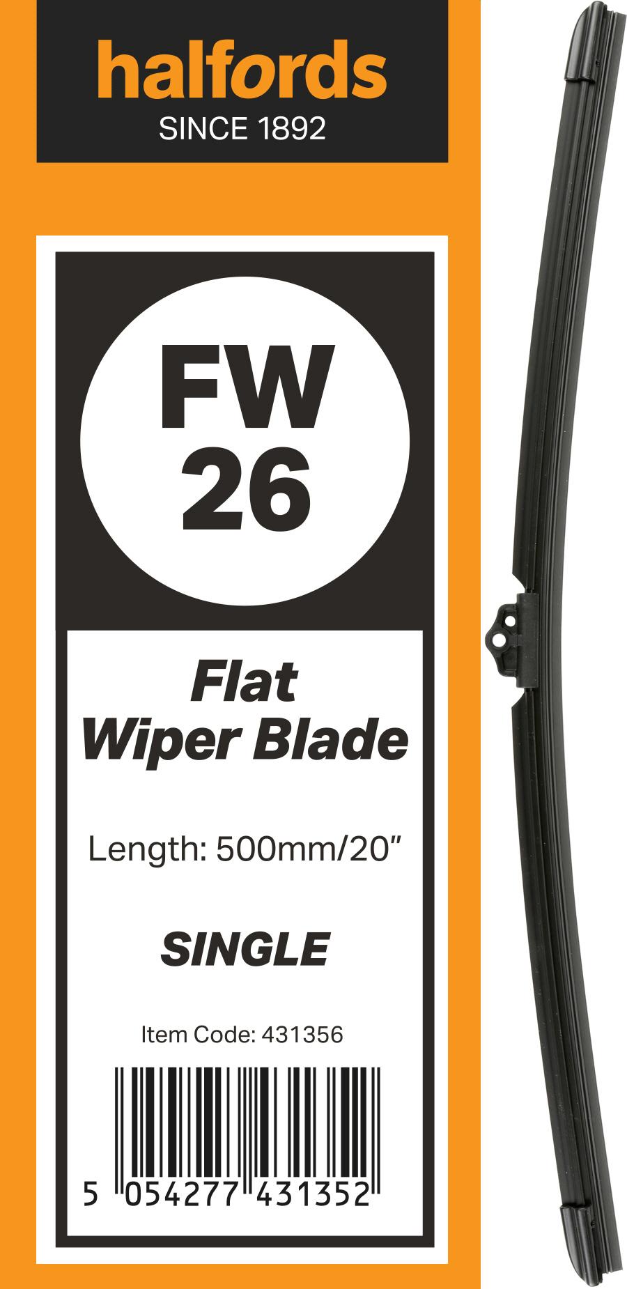 Halfords Flat Wiper Blade Single FW26 Halfords UK