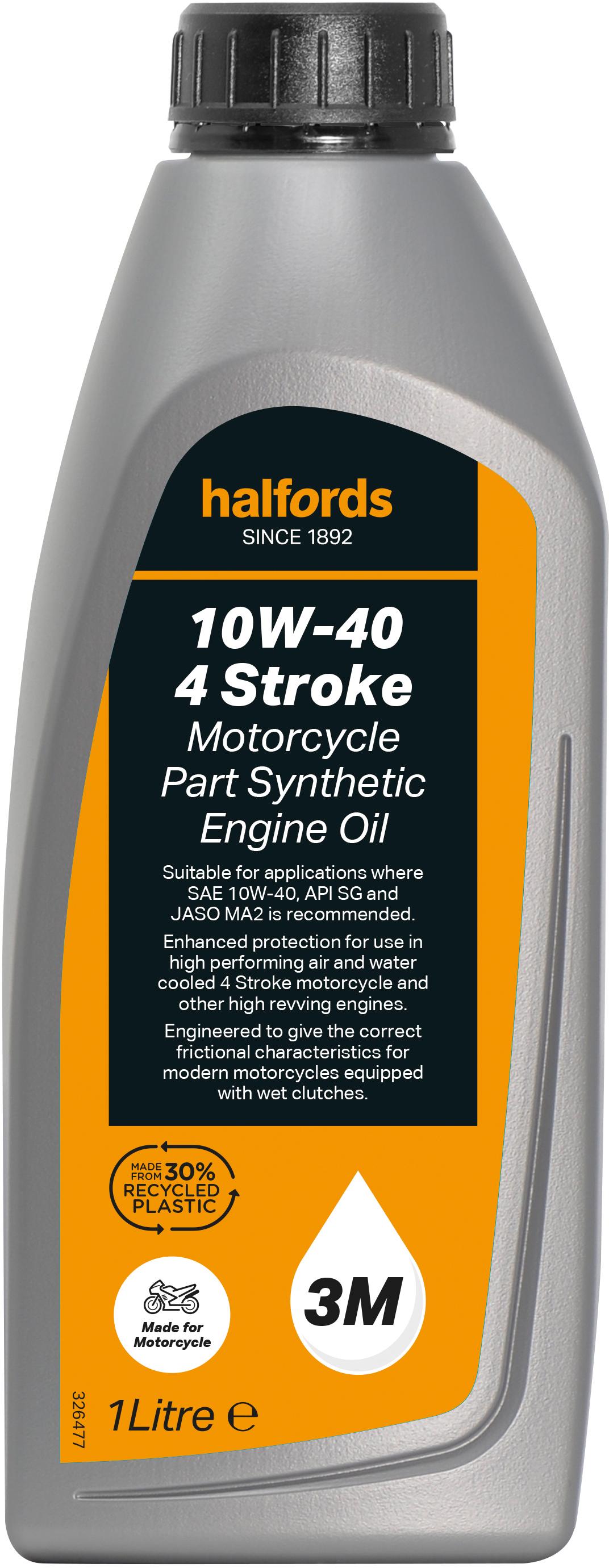 Halfords Bike Oil 10W40 Part Syn Motorcycle Oil 1L Halfords UK