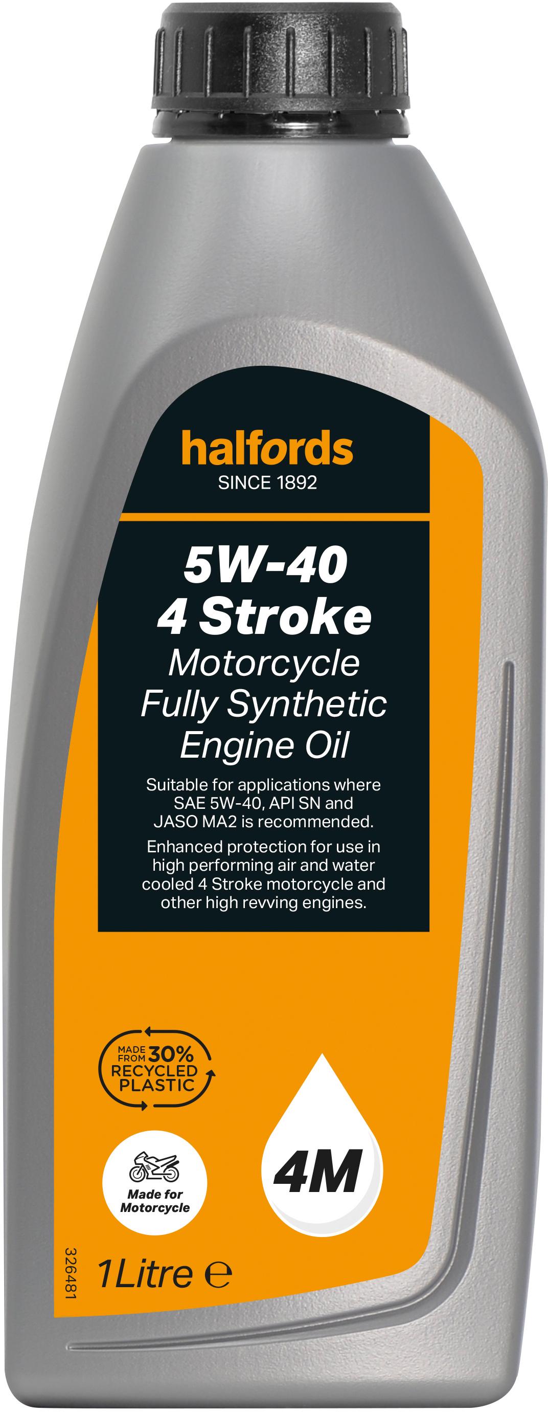 Halfords 5W40 Synthetic Motorcycle Oil 1L Halfords UK