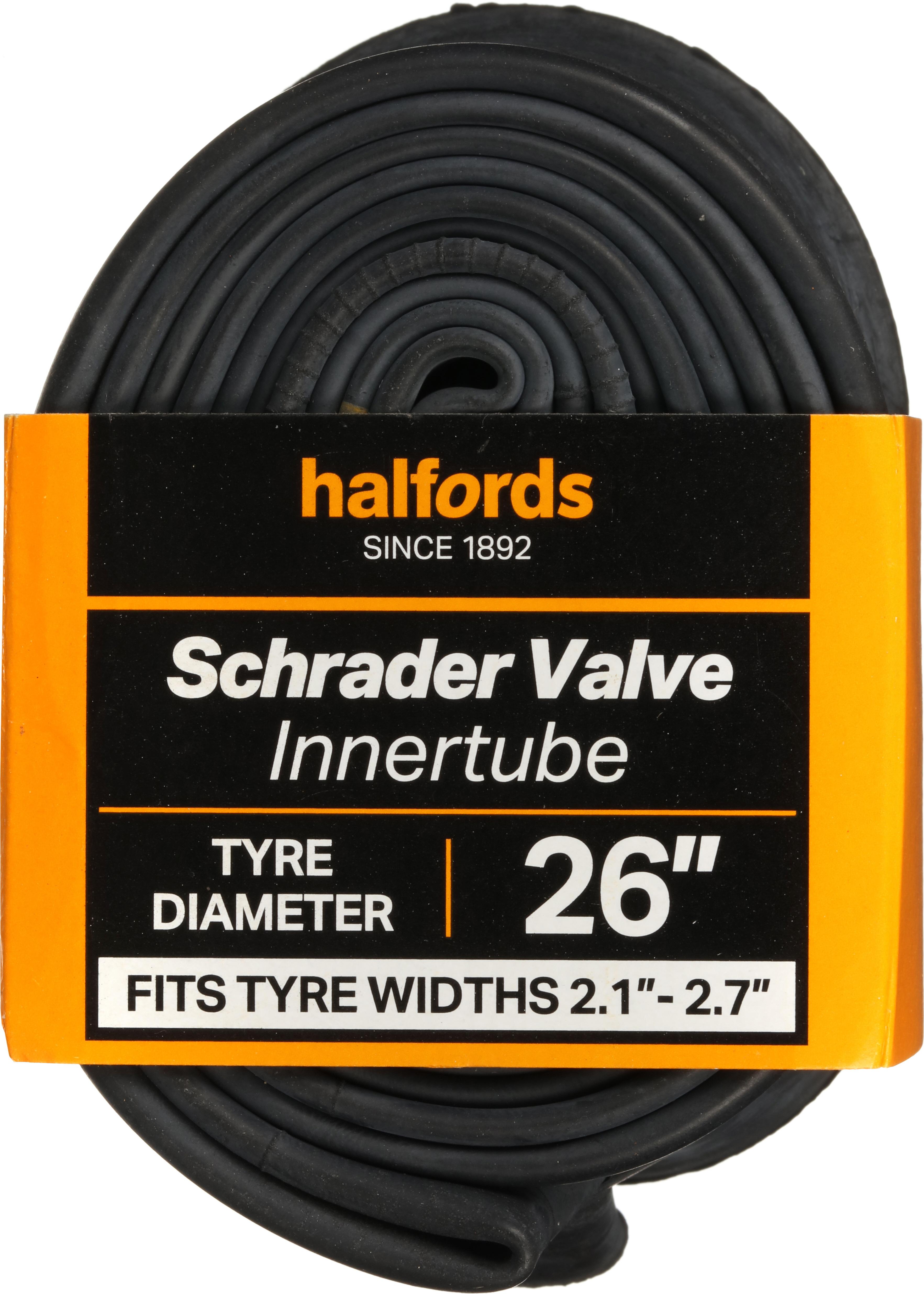 Halfords Schrader Bike Inner Tube 26" x 2.1" 2.7" Halfords UK