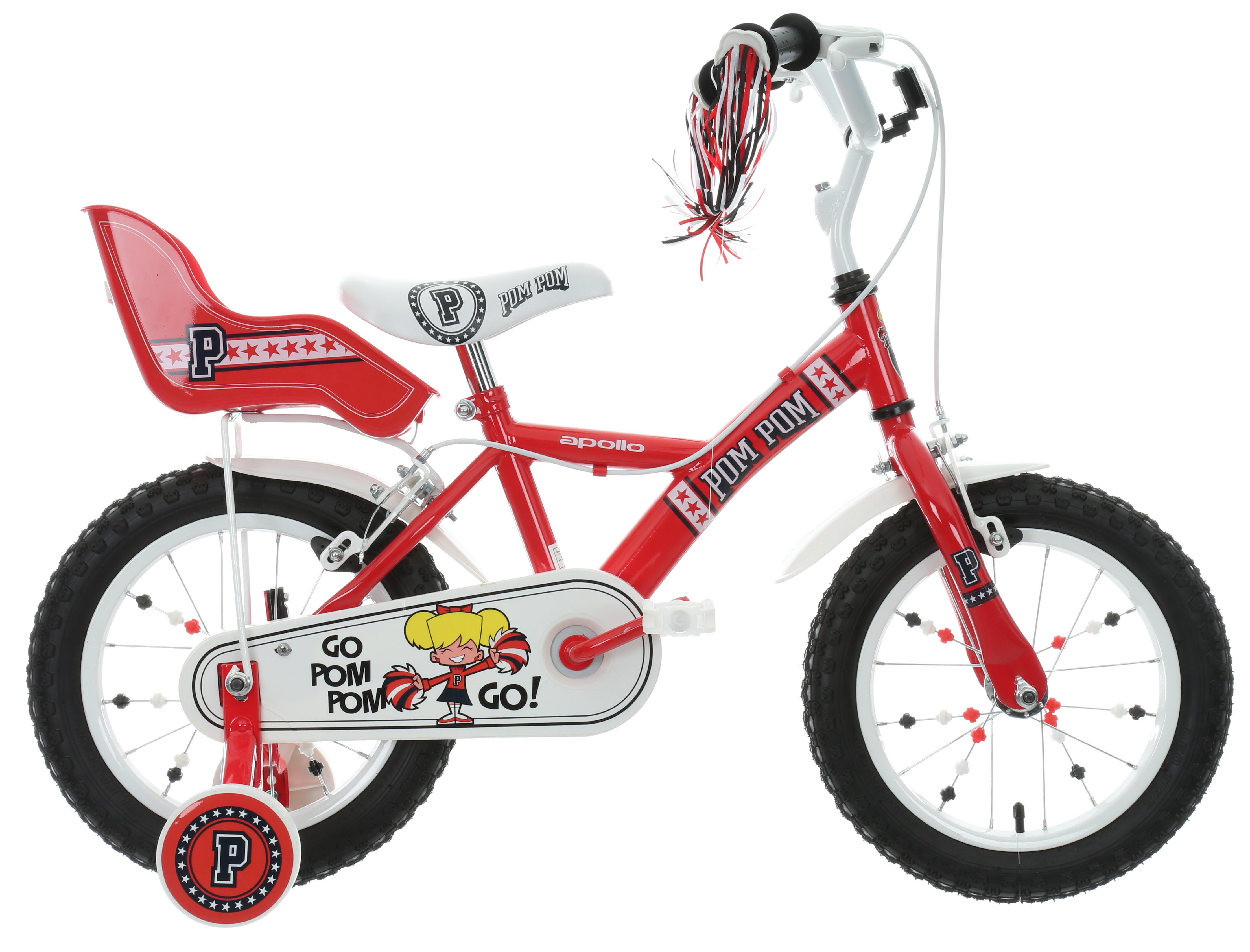 Second Hand Grade A Apollo PomPom Kids Bike 14" Wheel Halfords UK