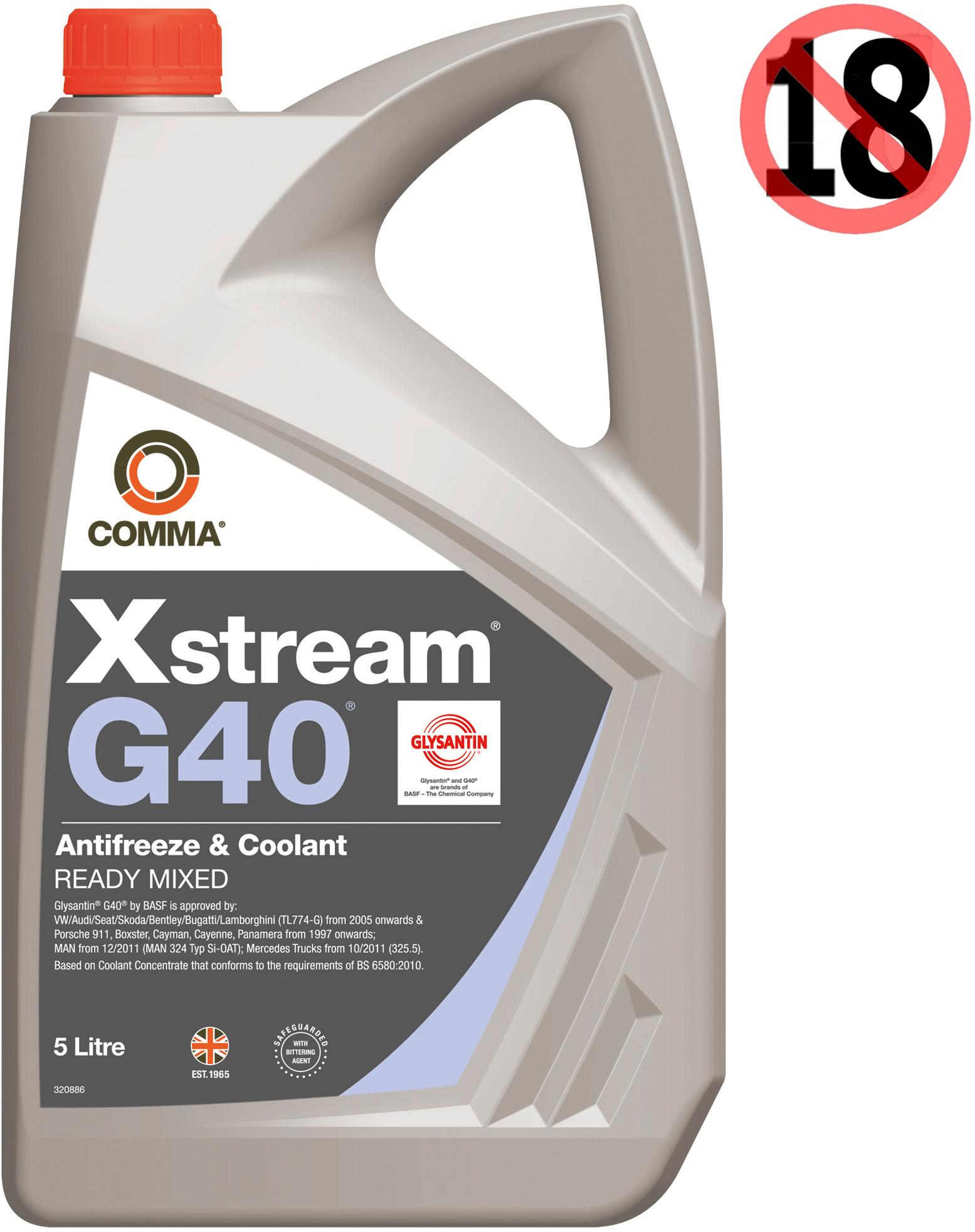 Comma G40 Antifreeze and Coolant RM 5L | Halfords UK
