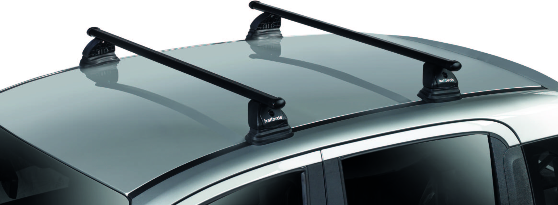 Halfords NonRail 1.15m Fix Point Steel Roof Bars SET009 (Pair