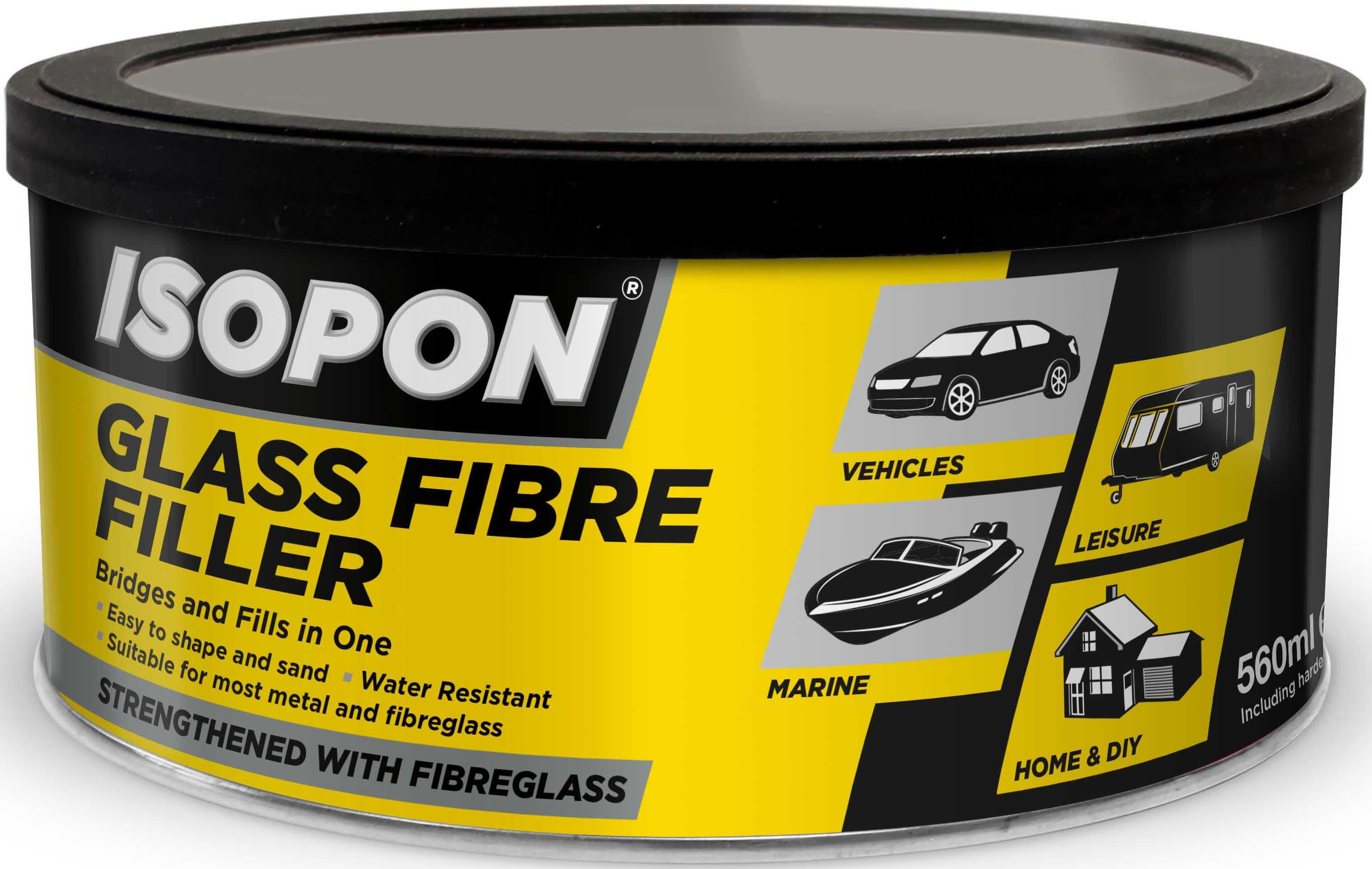 Isopon Glass Fibre Filler 560ml Halfords UK