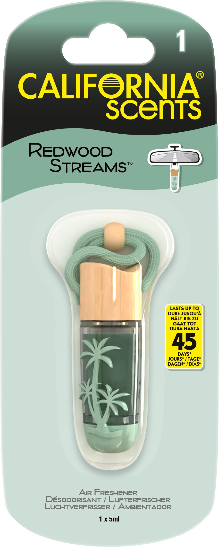 California Scents Hanging Vial Air Freshener Red Wood Streams