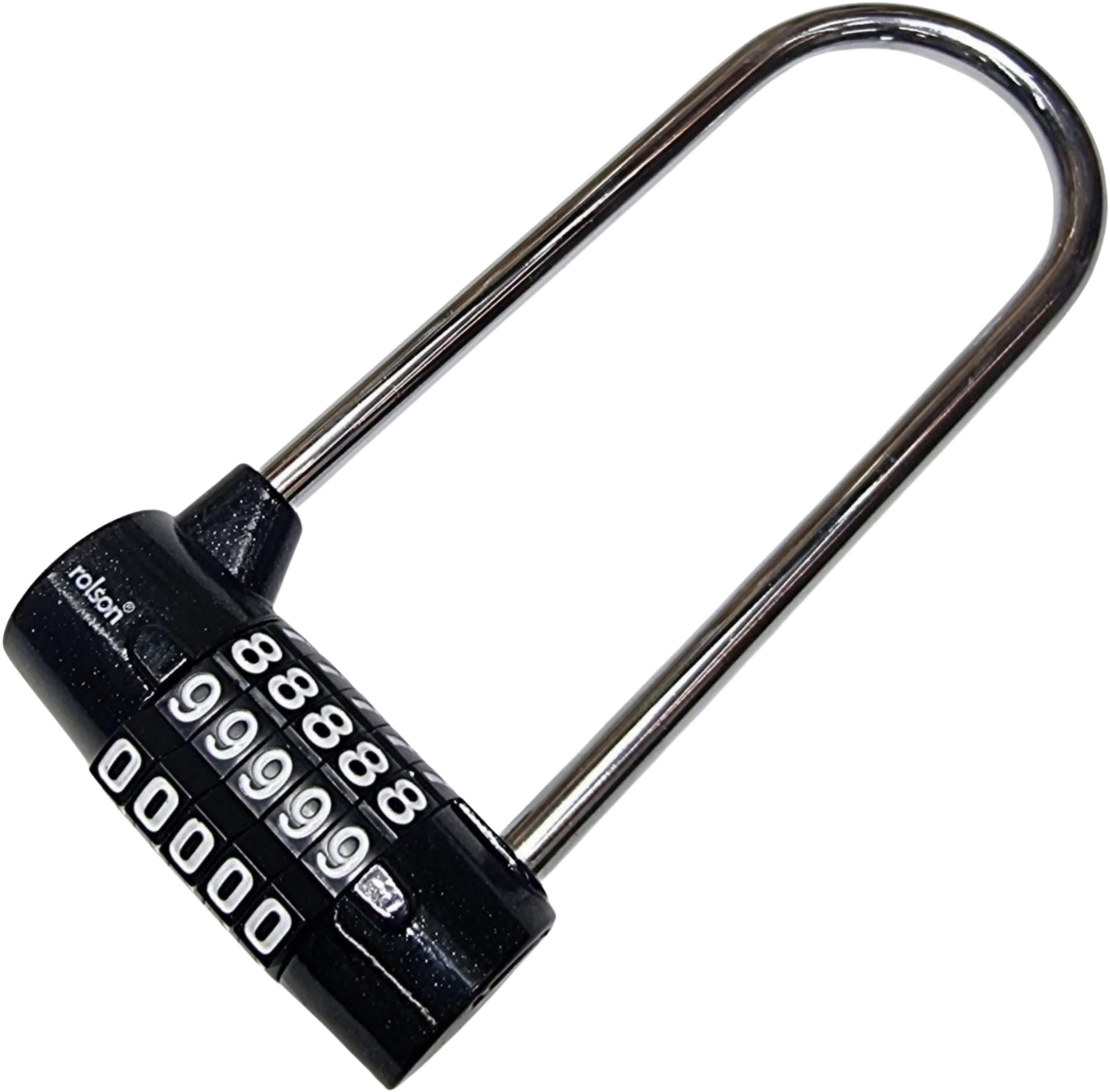 Rolson 5 Digit Long Shackle Combination Padlock Halfords UK