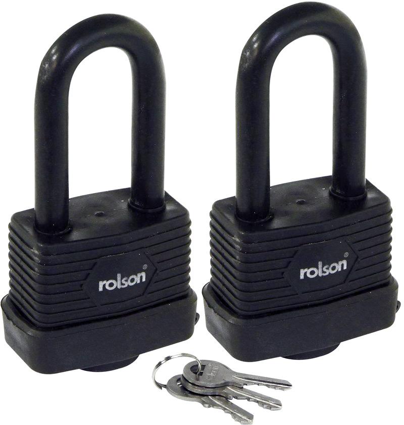 Rolson 2pc 50mm Long Shackle Padlock Halfords UK