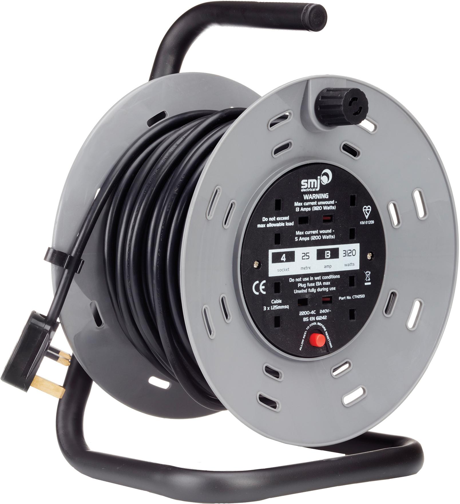 SMJ 13A 4G 25M Cable Reel with Thermal C/O Halfords UK