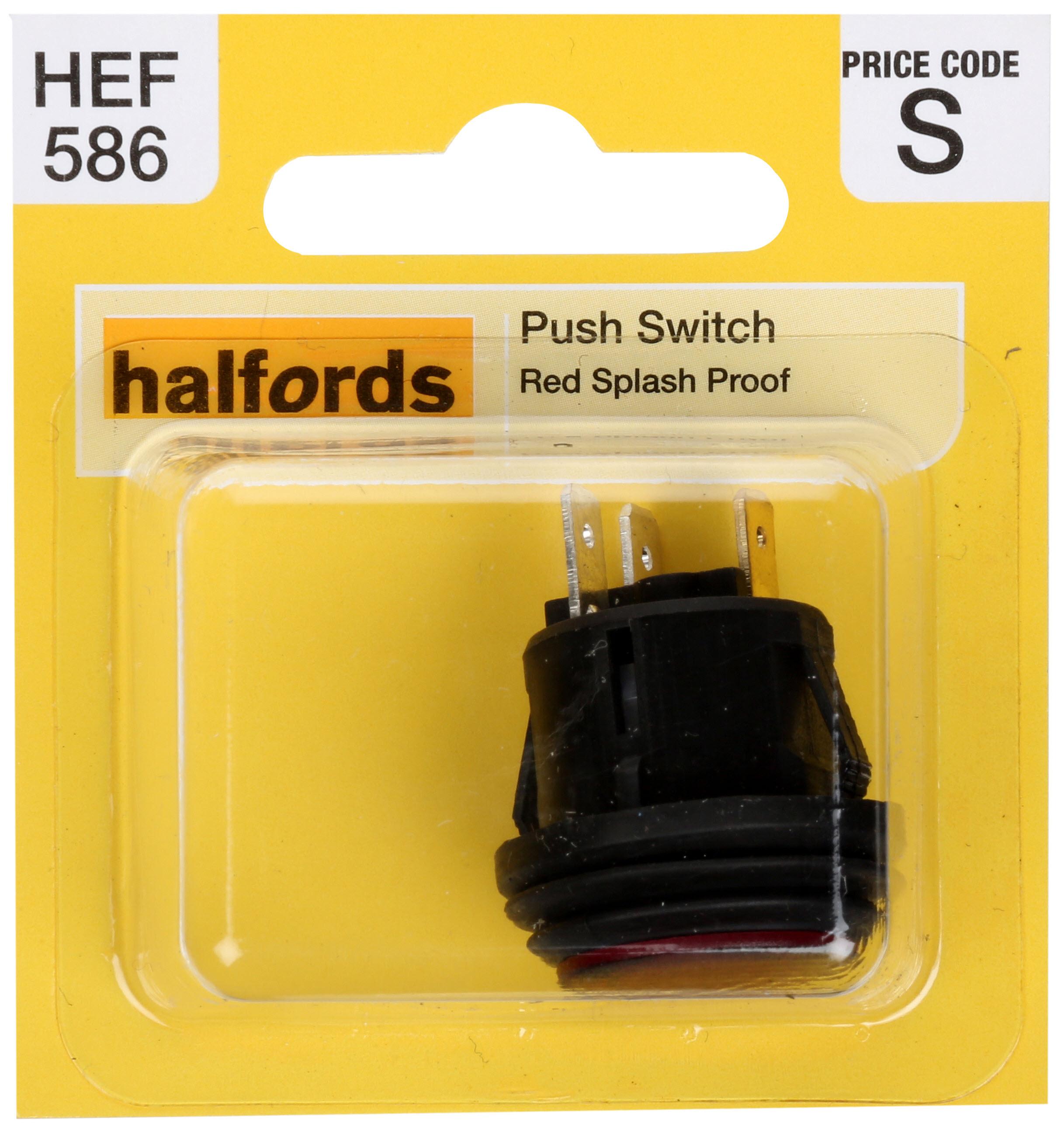 Halfords Push Switch On/Off Splash Proof Red (ELEC247) Halfords UK