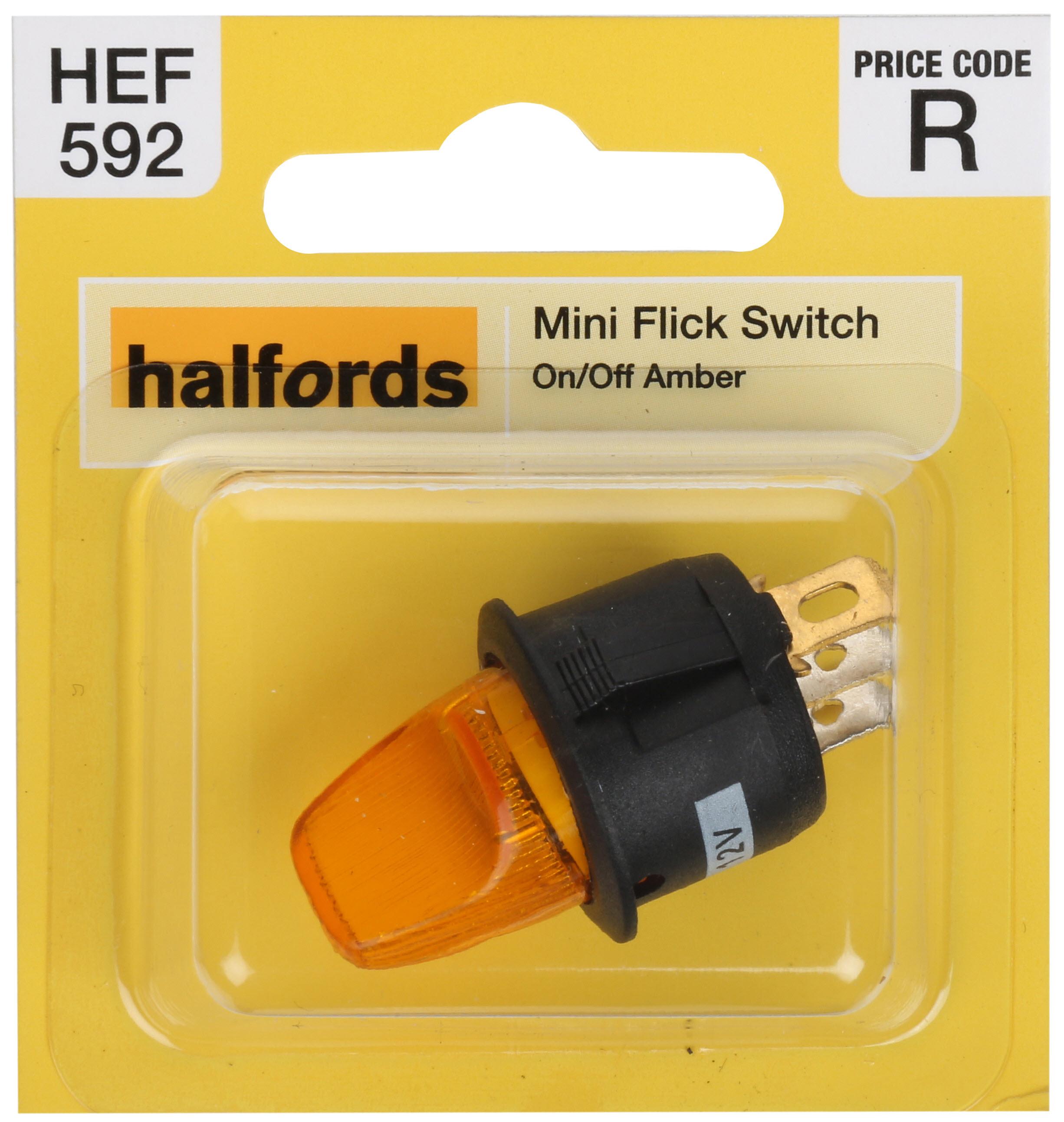 Halfords Mini Flick Switch On/Off Illuminated Amber (HEF592) Halfords UK