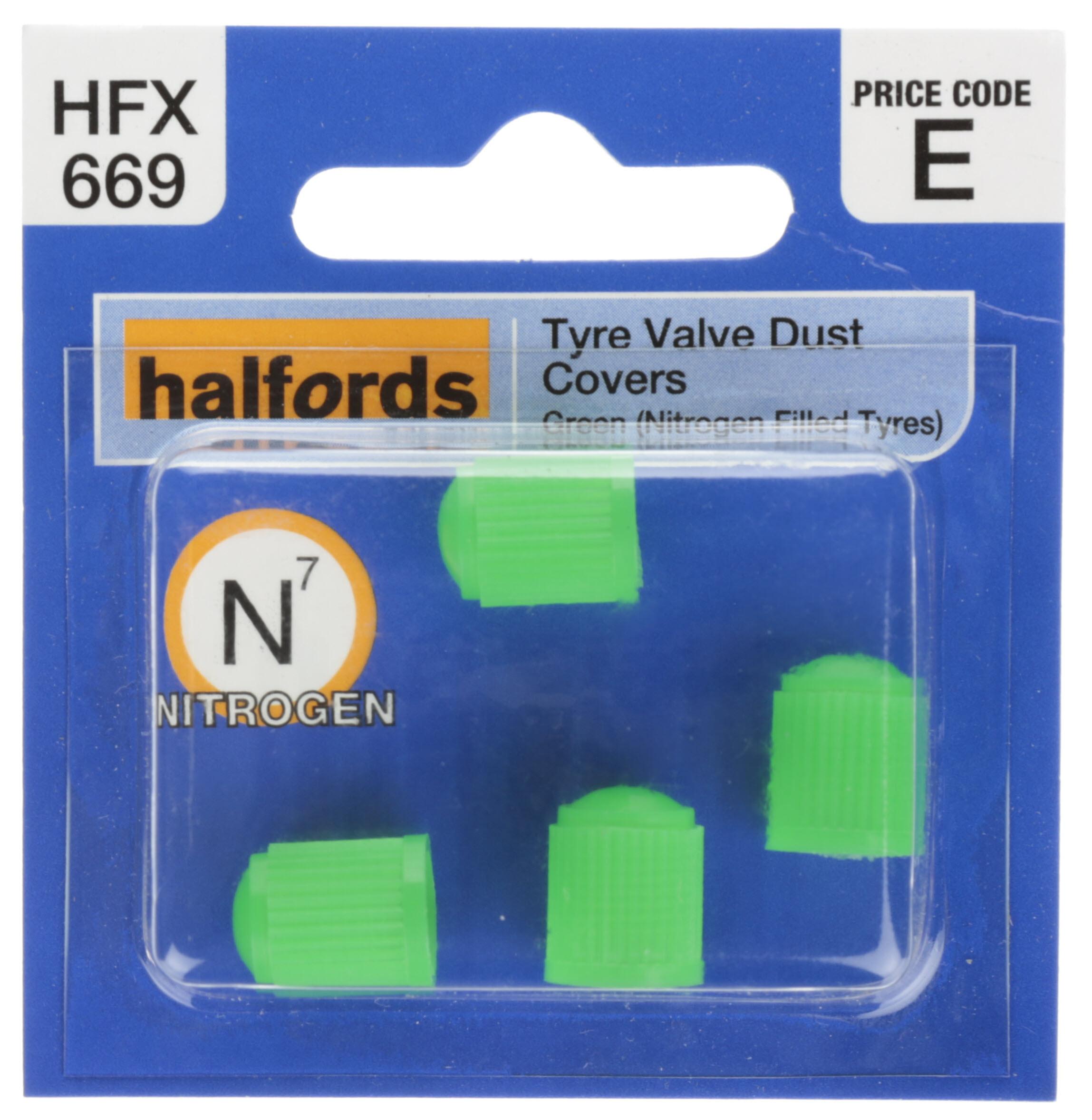 Halfords Tyre Valve Dust Caps Green (FIXG222) Halfords UK