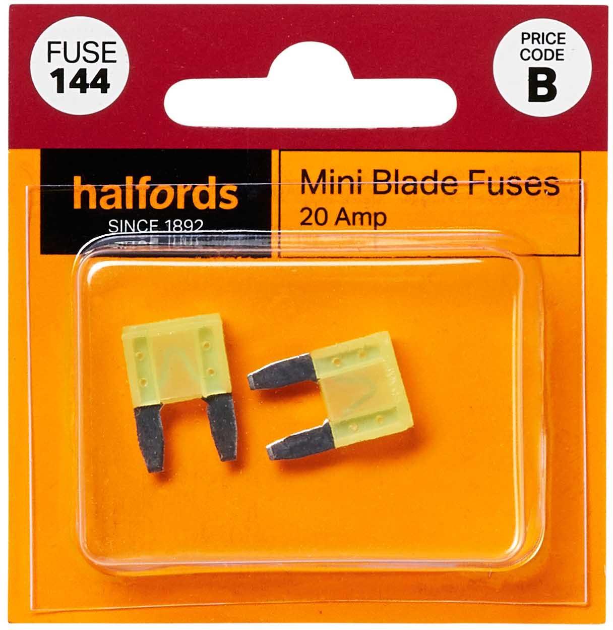 Halfords Mini Blade Fuses 20 Amp (FUSE144) Halfords UK