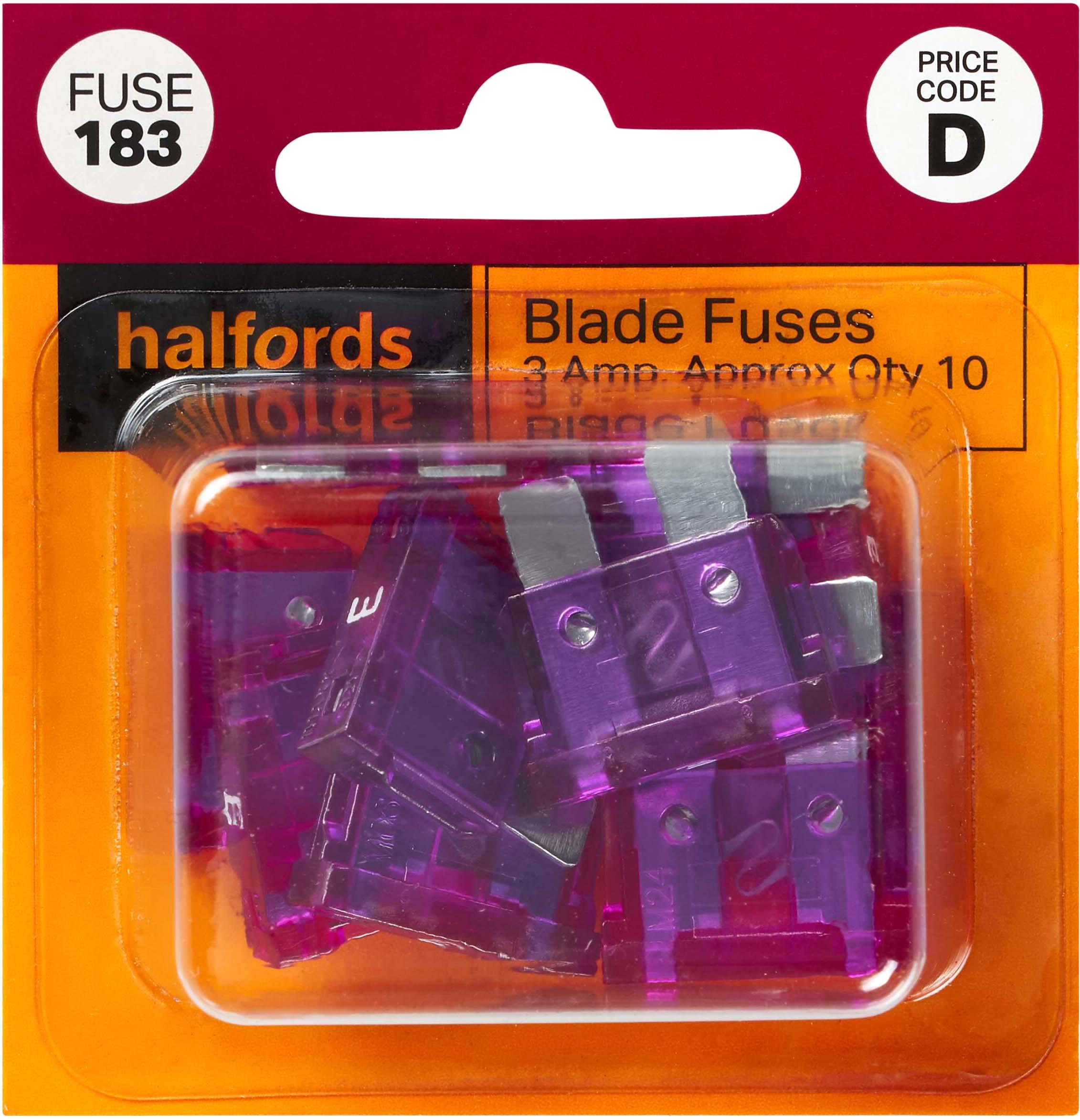 Halfords Blade Fuses 3 Amp (FUSE183) Halfords UK