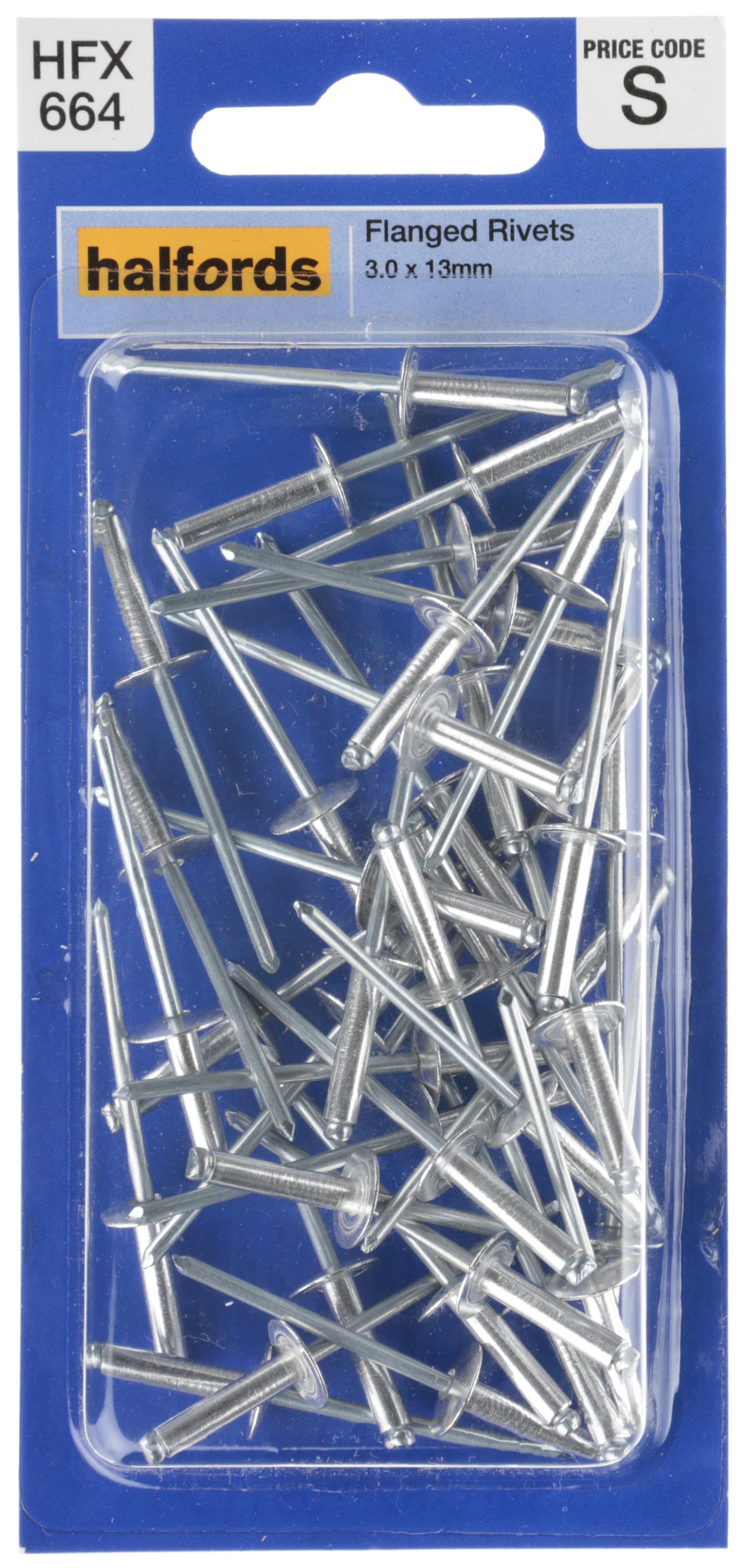 Halfords Rivets Flagged 3mm x 13mm (FIXG273) Halfords UK
