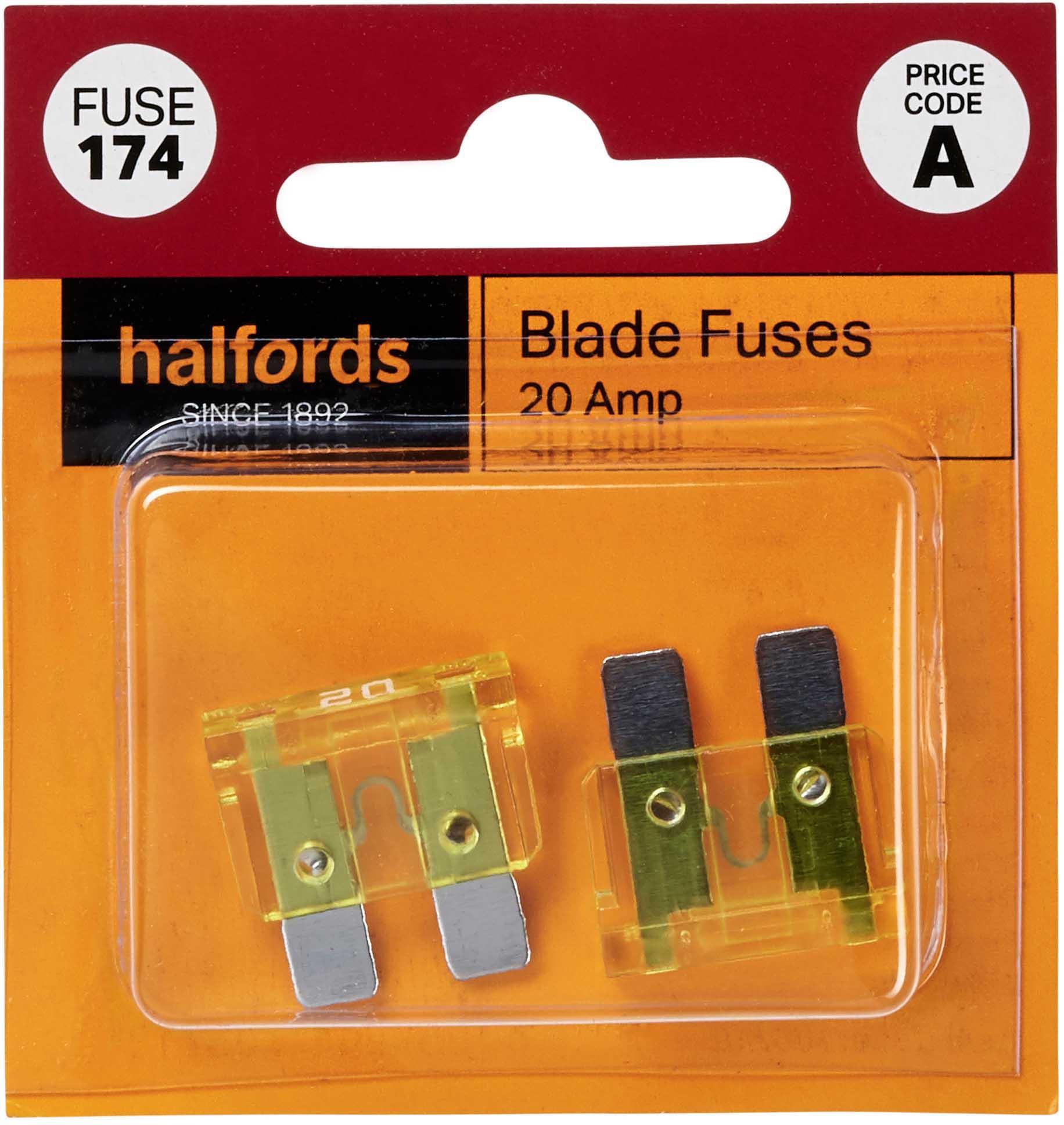 Halfords Blade Fuses 20 Amp (FUSE174) Halfords UK
