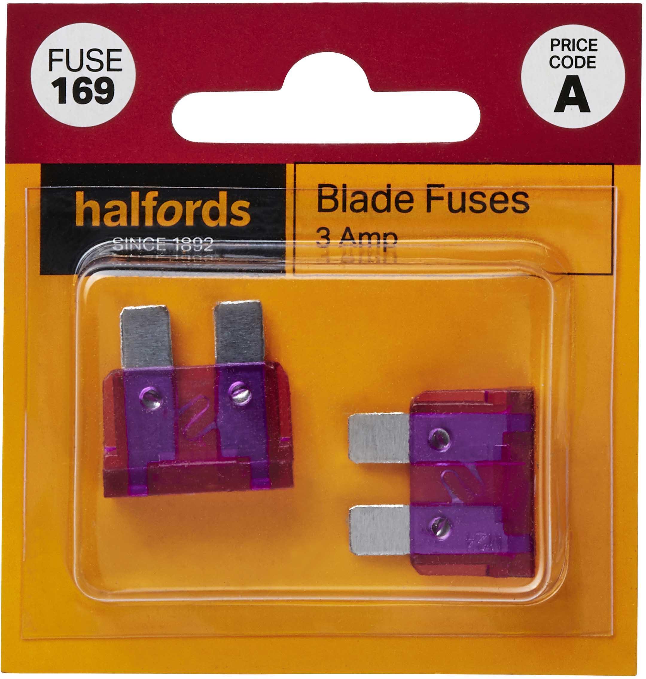 Halfords Blade Fuses 3 Amp (FUSE169) Halfords UK