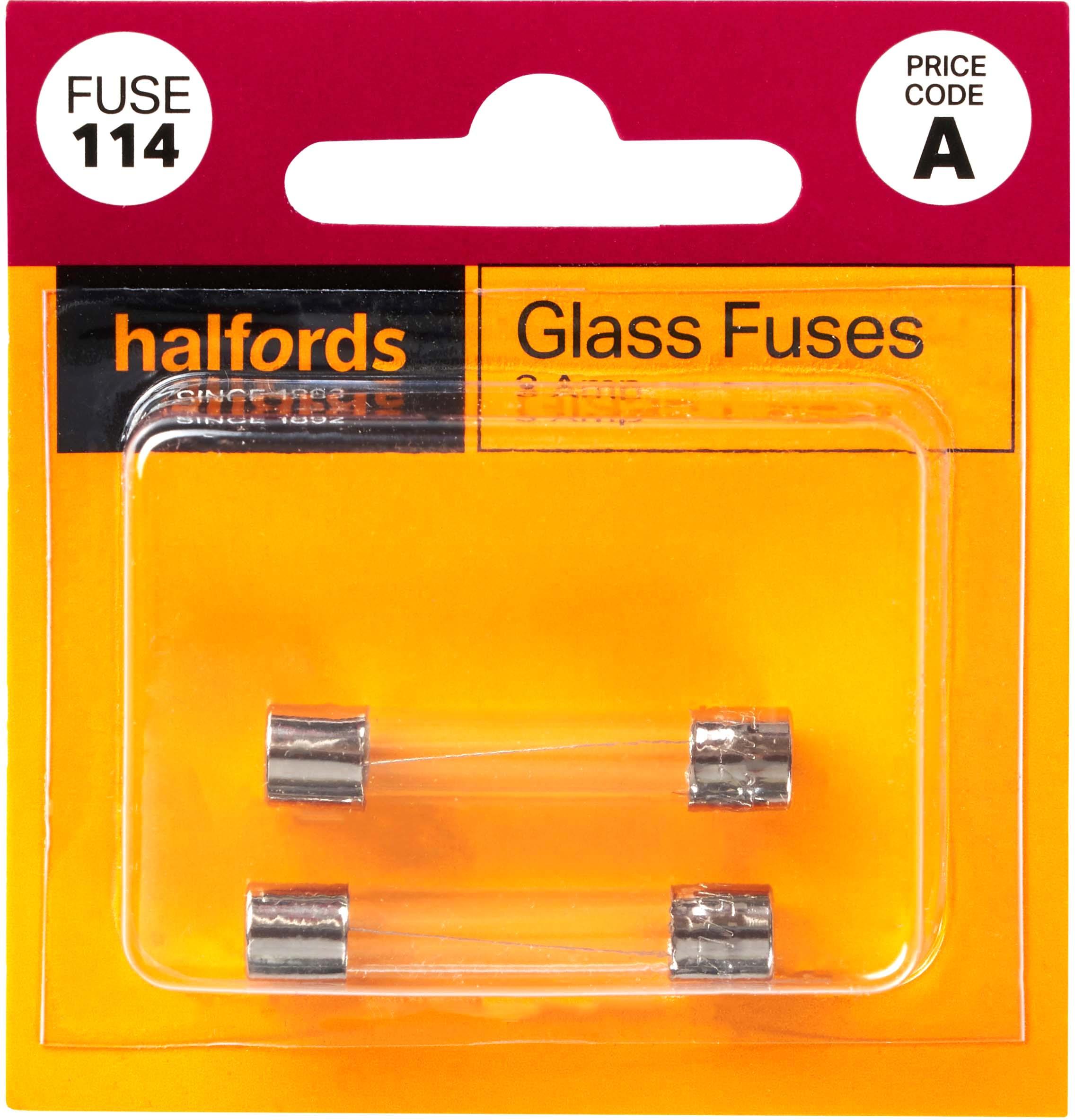 Halfords Glass Fuses 3 Amp (FUSE114) Halfords UK