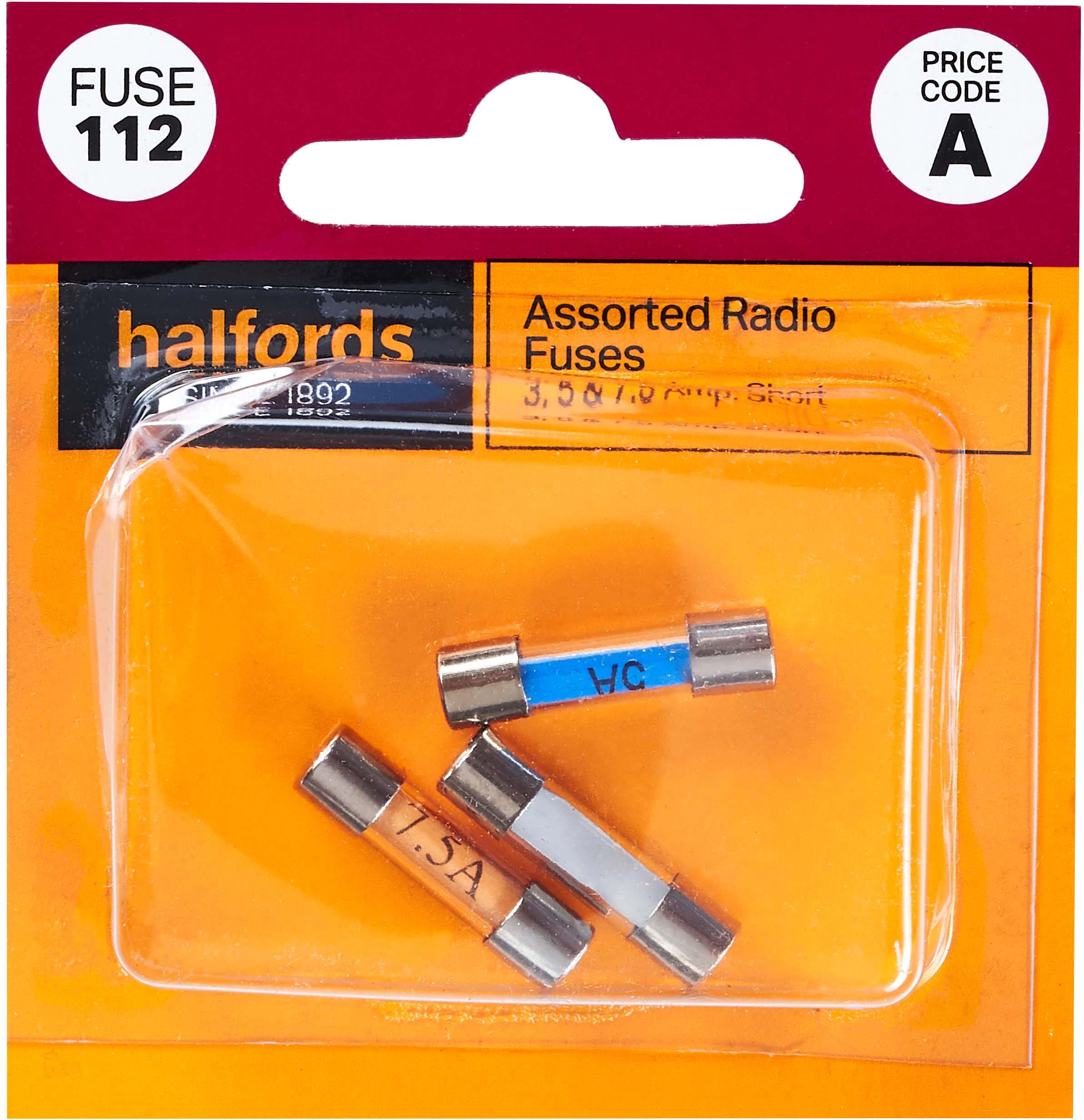 Halfords Assorted Radio Fuses 3/5/7.5 Amp (FUSE112) Halfords UK
