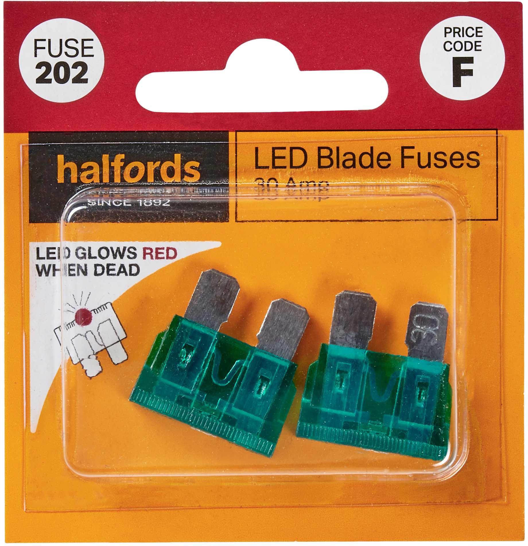 Halfords LED Blade Fuses 30 Amp (FUSE202) Halfords UK