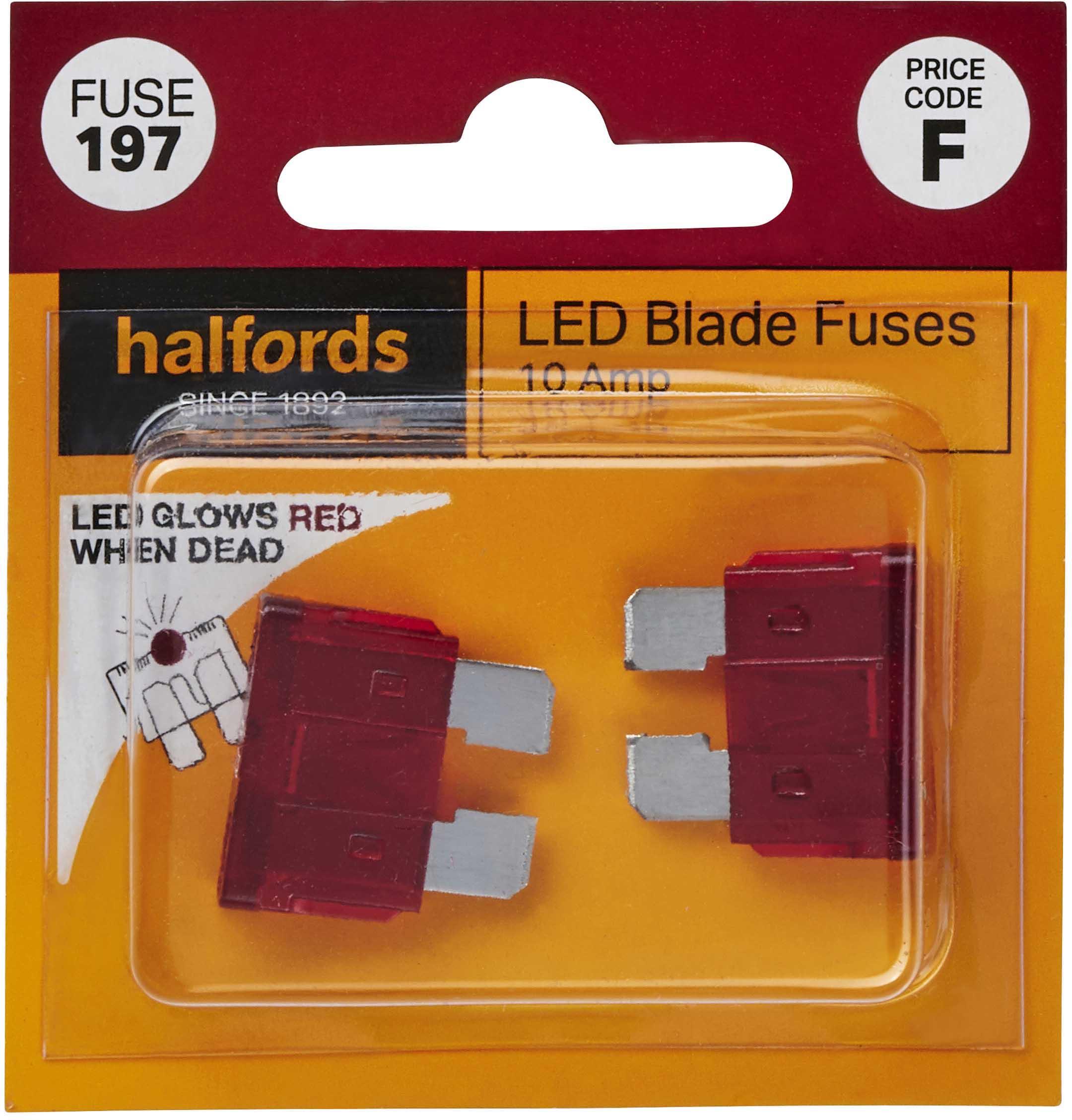 Halfords LED Blade Fuses 10 Amp (FUSE197) Halfords UK