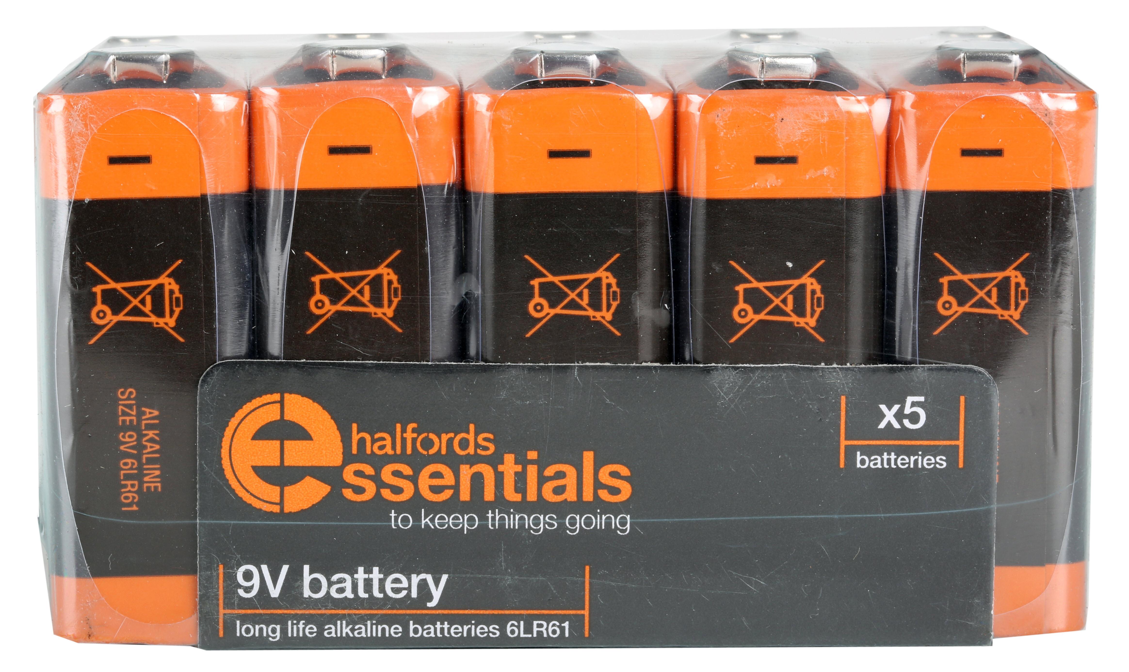 Halfords Essential Batteries 9V x5 Halfords UK