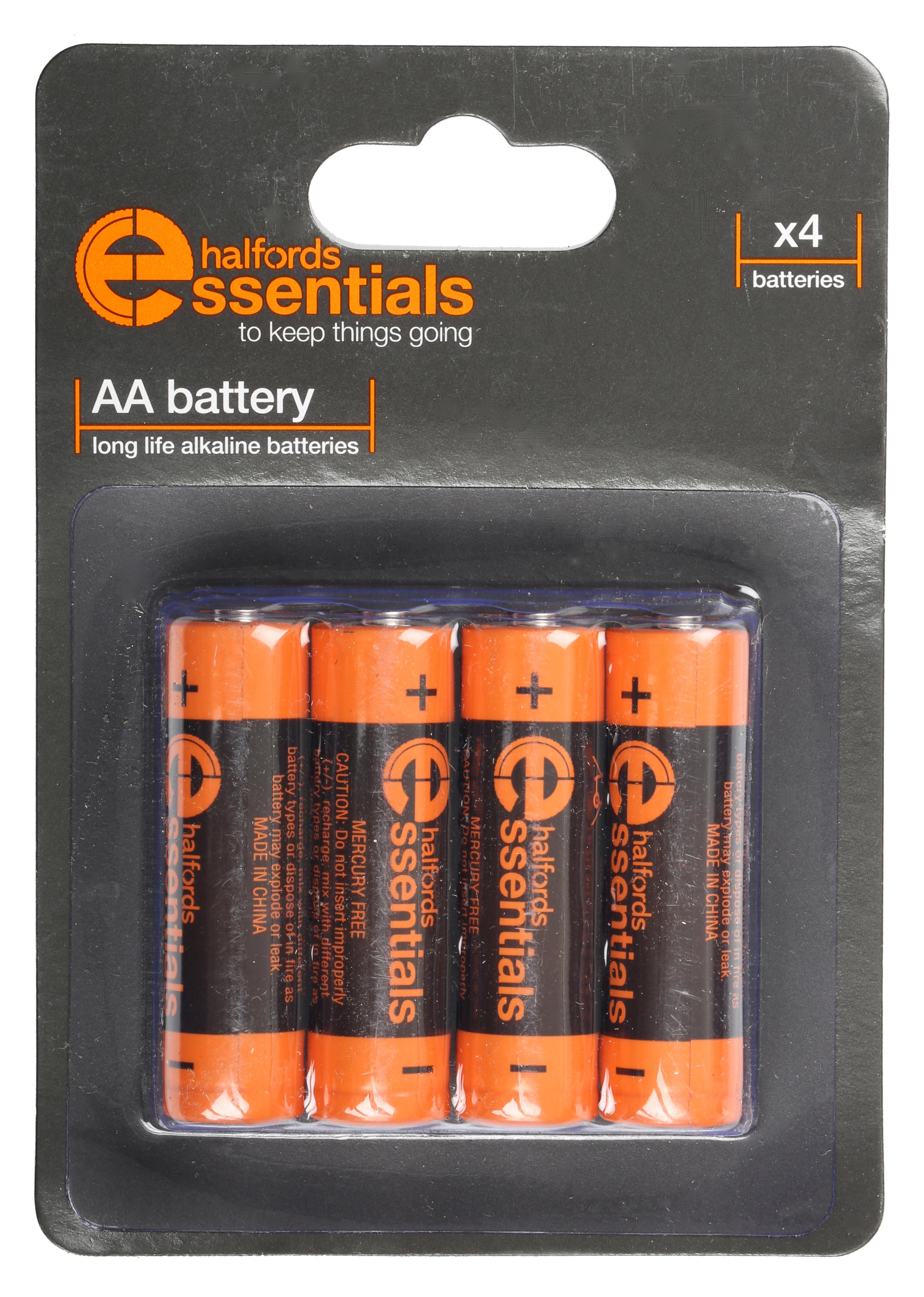 Halfords Essential Batteries AA x4 Halfords UK