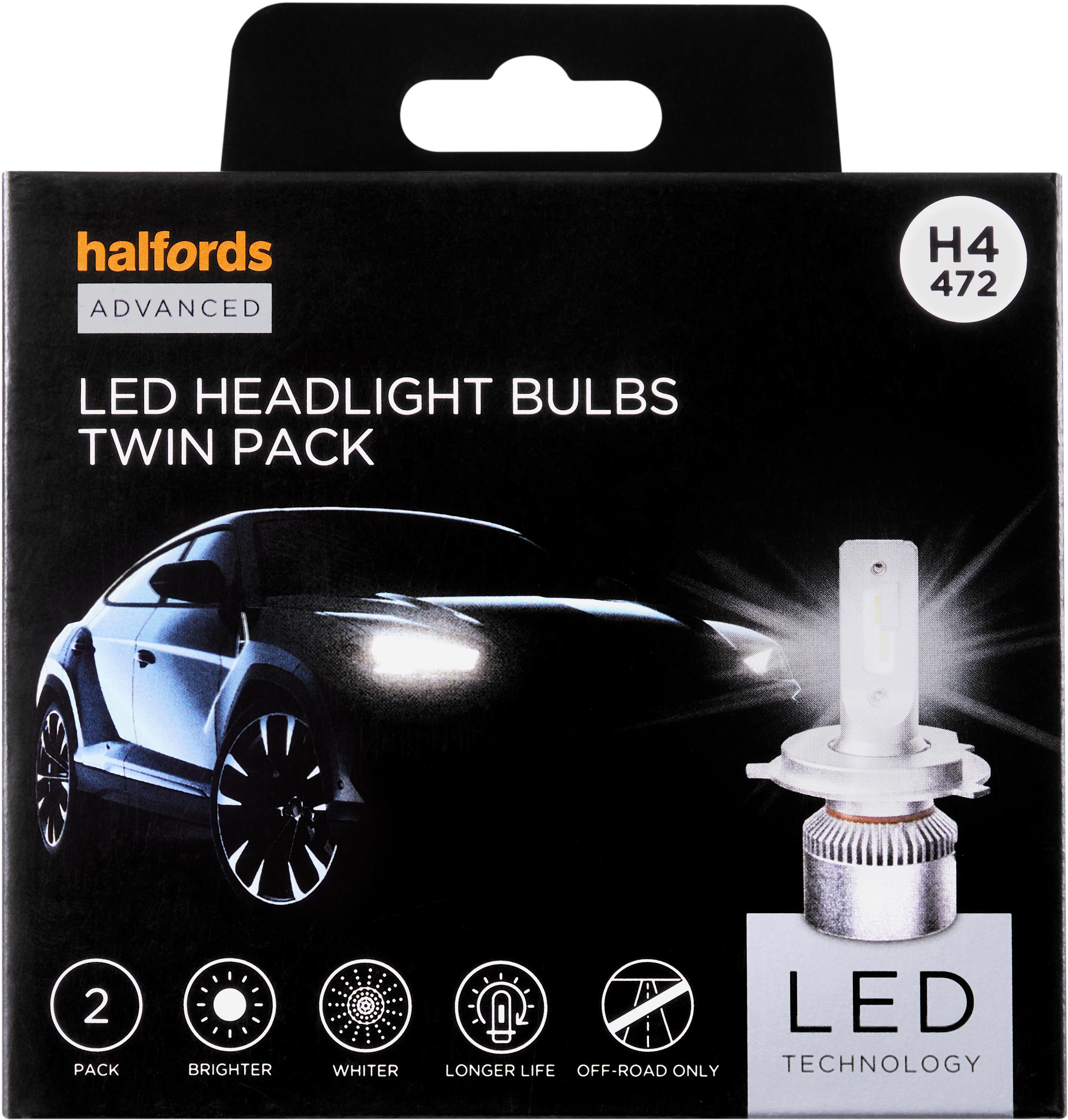 Halfords Advanced LEDr H4 Bulb Twin Pack Halfords UK