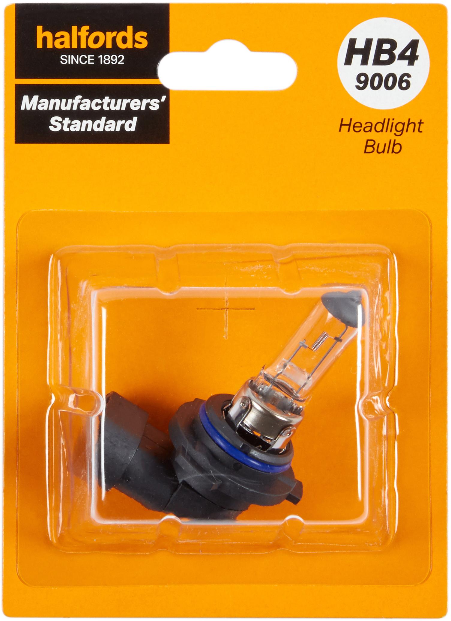 HB4 9006 Car Headlight Bulb Manufacturers Standard Halfords Single Pack Halfords UK