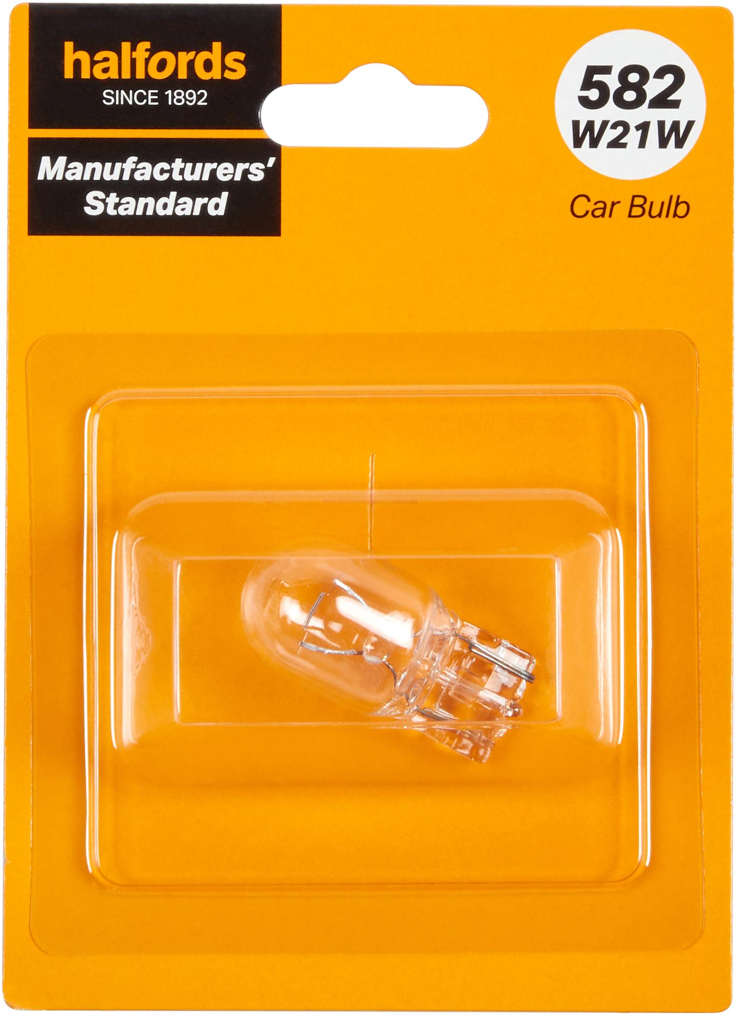 582 W21W Car Bulb Manufacturers Standard Halfords Single Pack Halfords UK