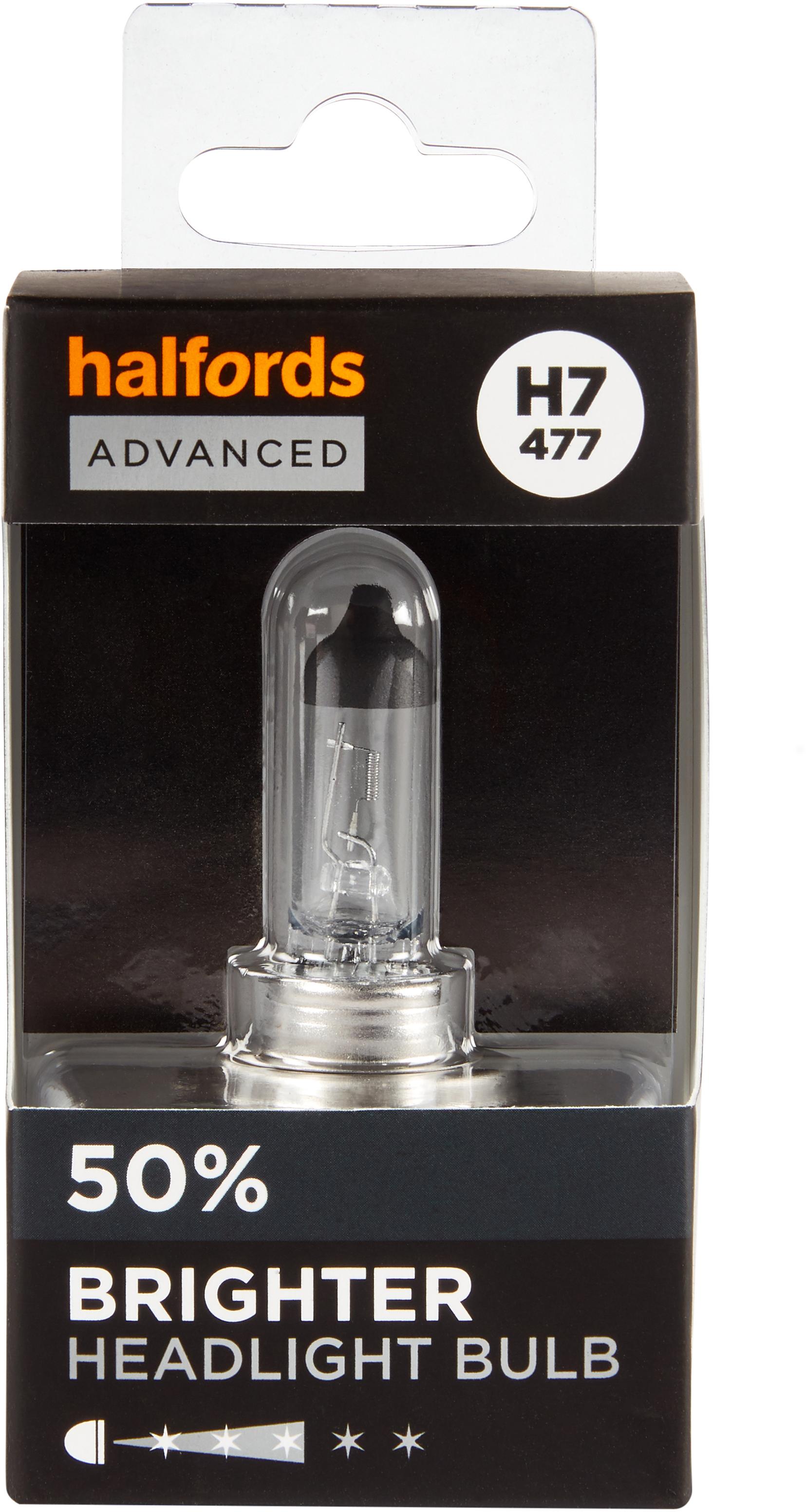 H7 477 Car Headlight Bulb Halfords Advanced Up To +50 percent Brighter