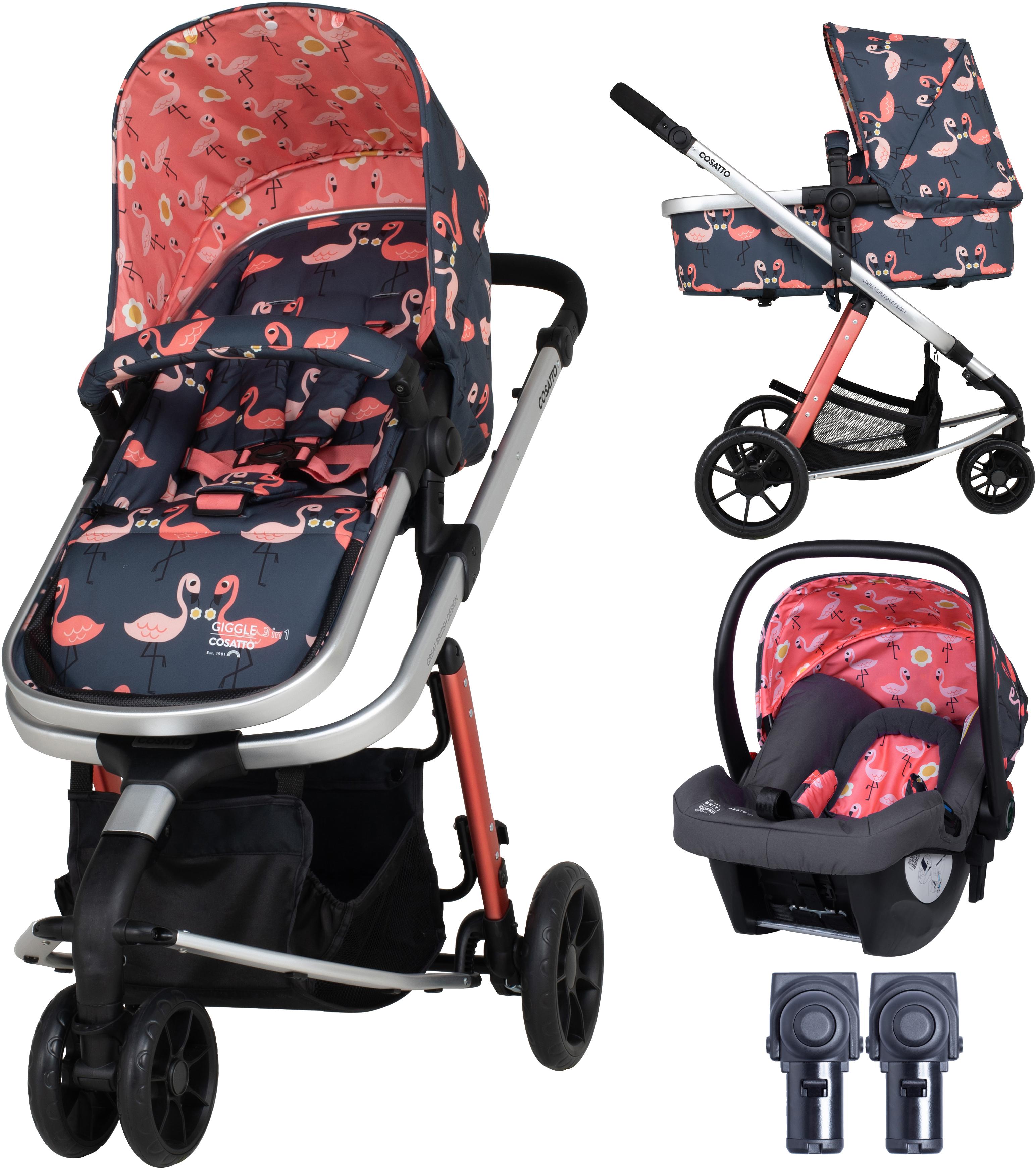 Giggle 2 in 1 Travel System Bundle Pretty Flamingo Halfords UK