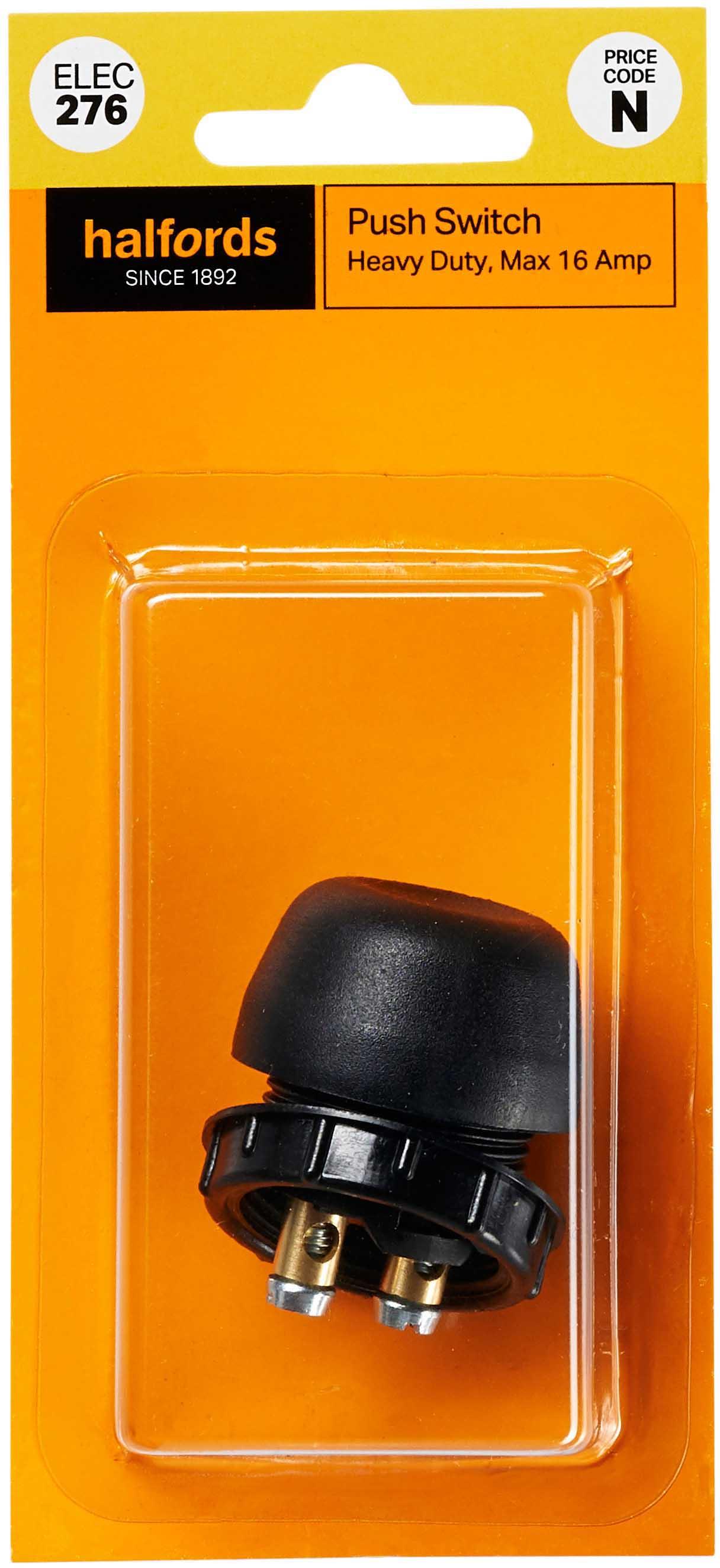 Halfords Heavy Duty Push Switch (ELEC276) Halfords UK