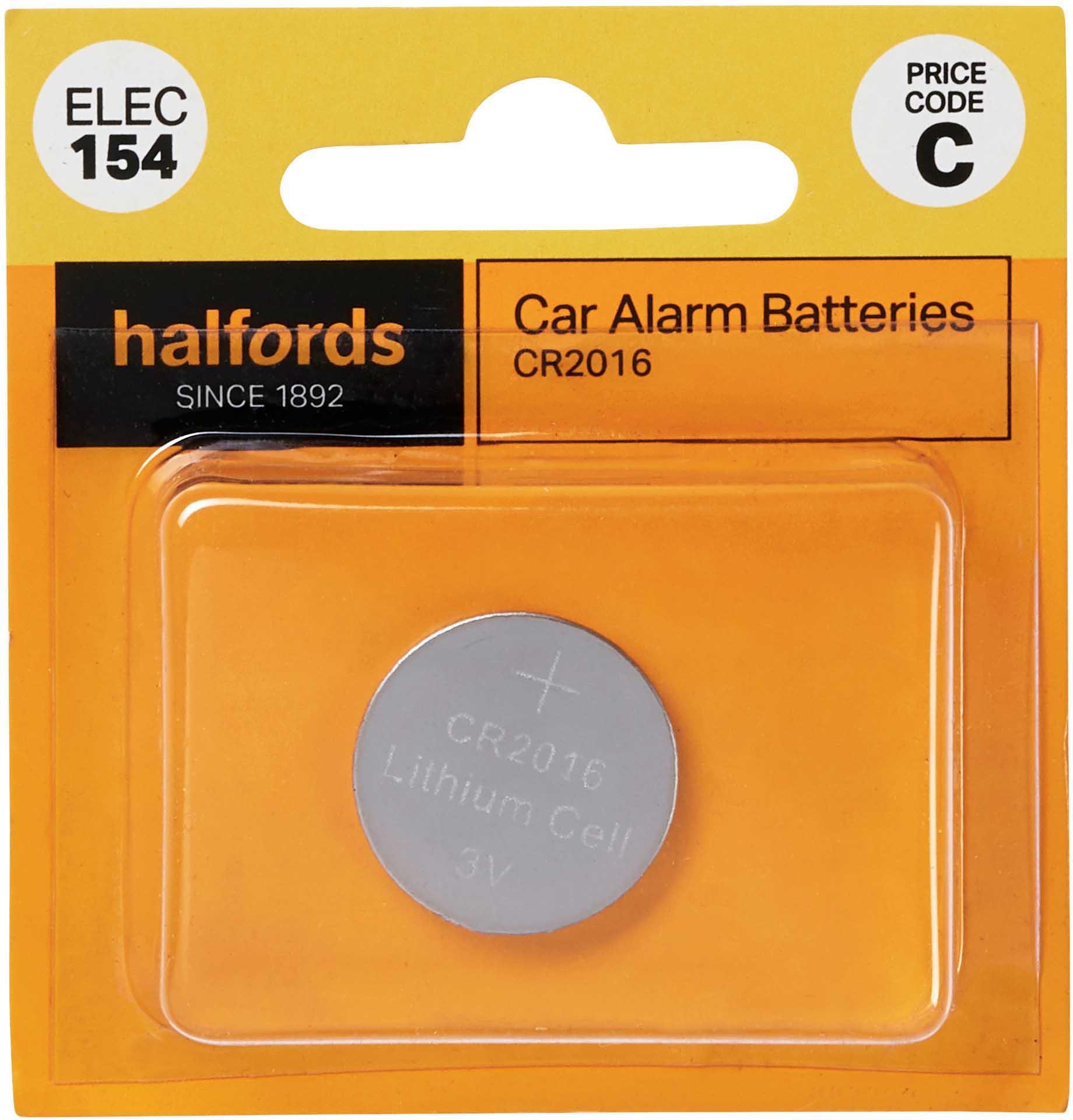 Halfords Car Alarm Battery CR2016 (ELEC154) Halfords UK